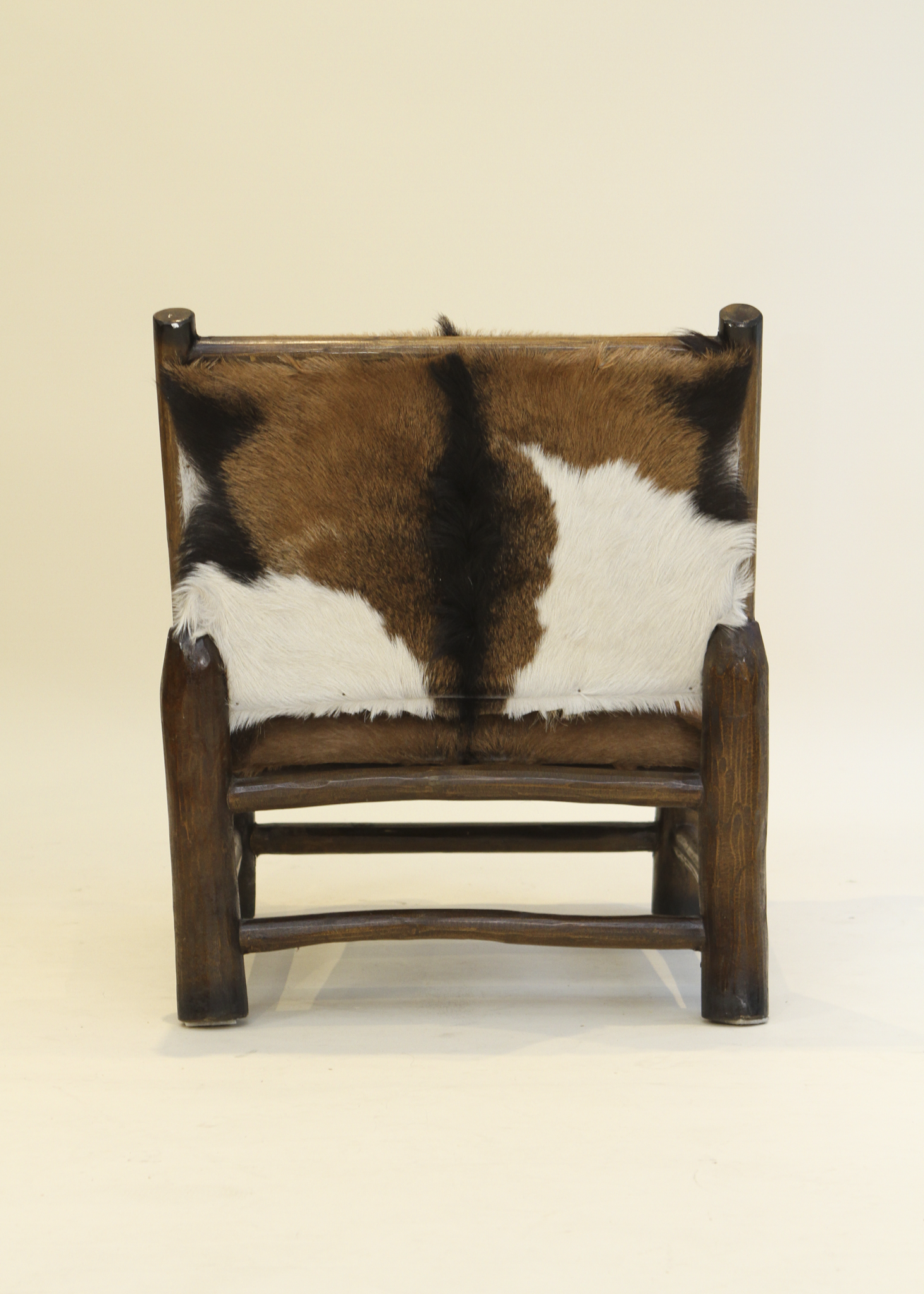 Wood and Goatskin Lounge Chair
