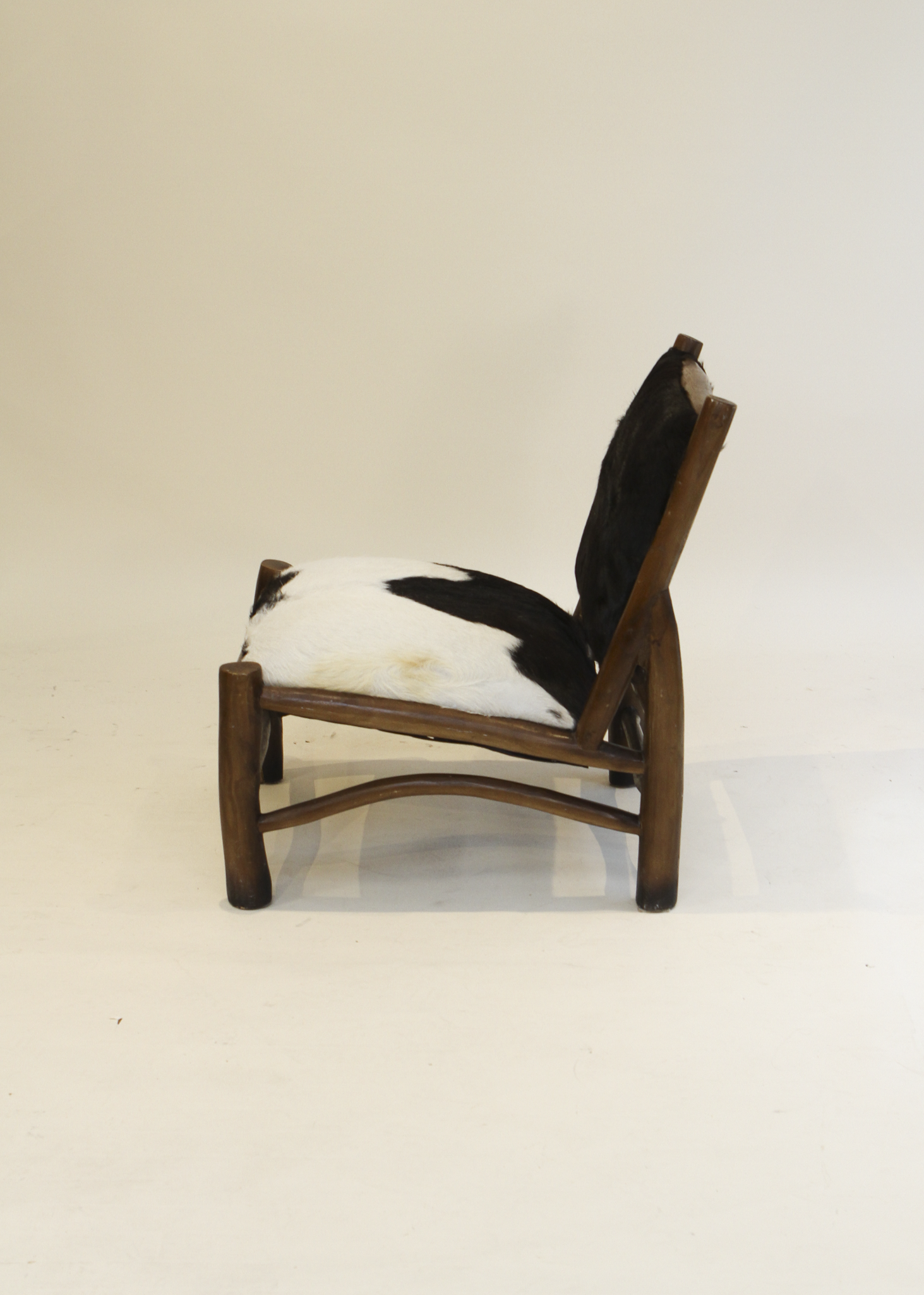 Wood and Goatskin Lounge Chair