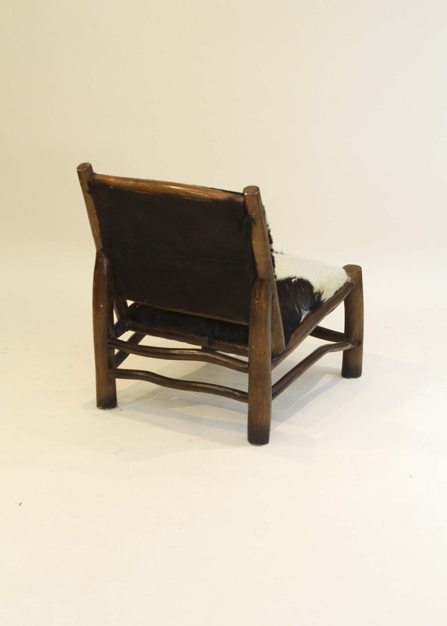 Wood and Goatskin Lounge Chair