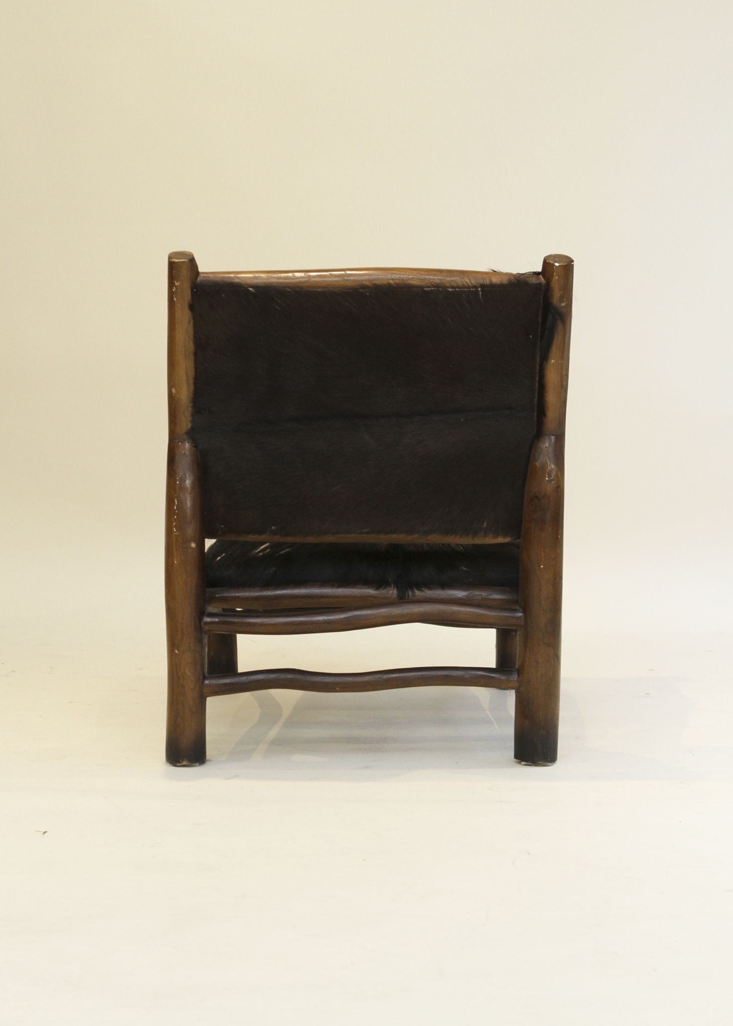 Wood and Goatskin Lounge Chair
