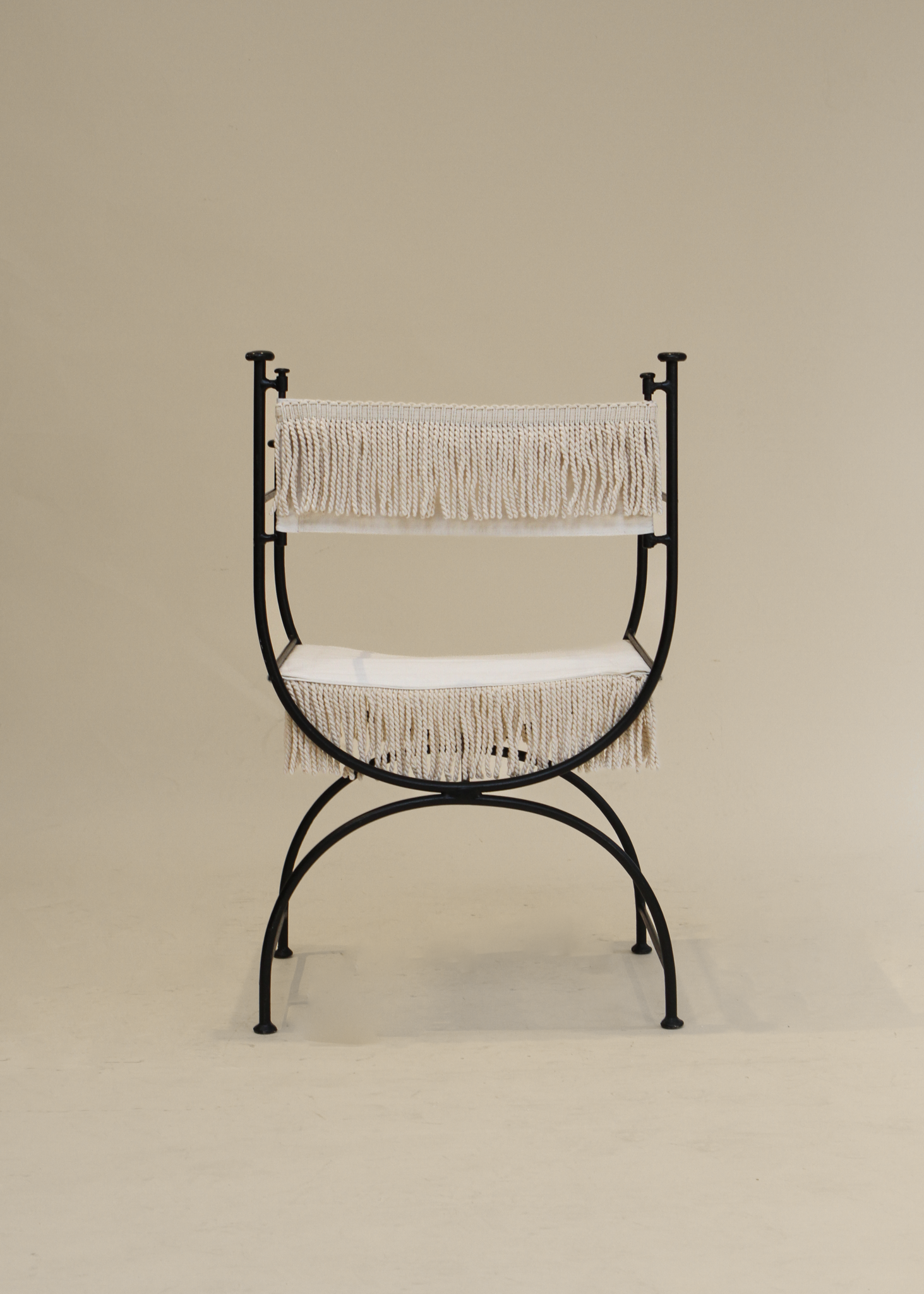 Wrought Iron Fringe Sling Chair