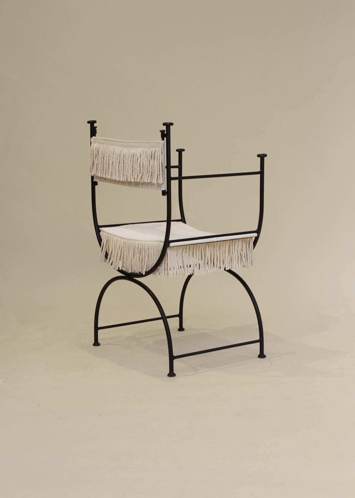 Wrought Iron Fringe Sling Chair