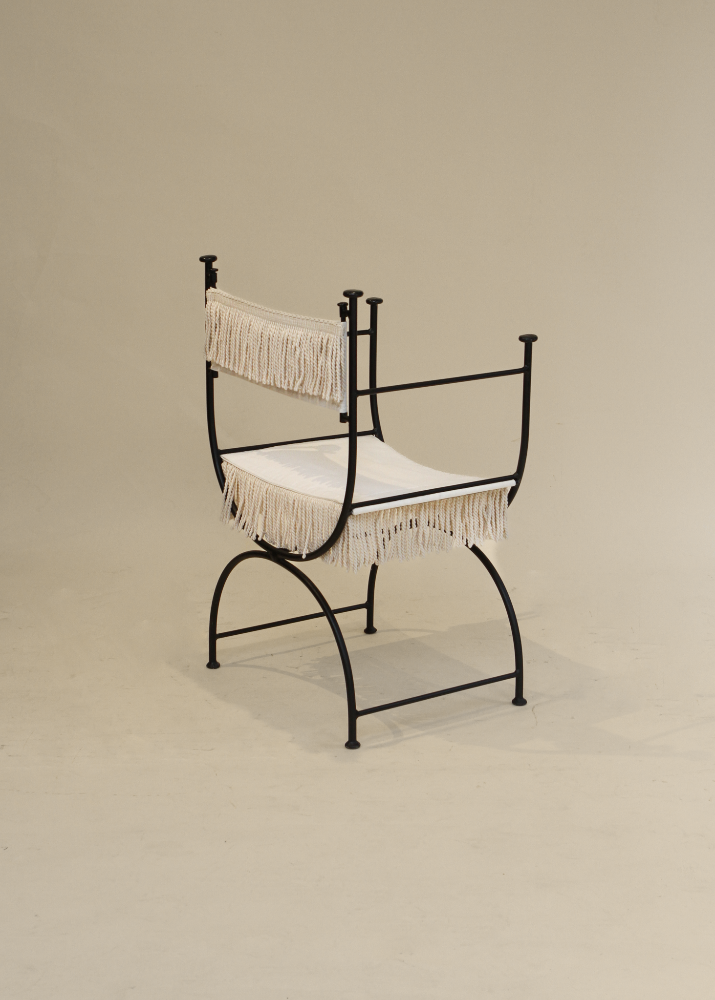 Wrought Iron Fringe Sling Chair