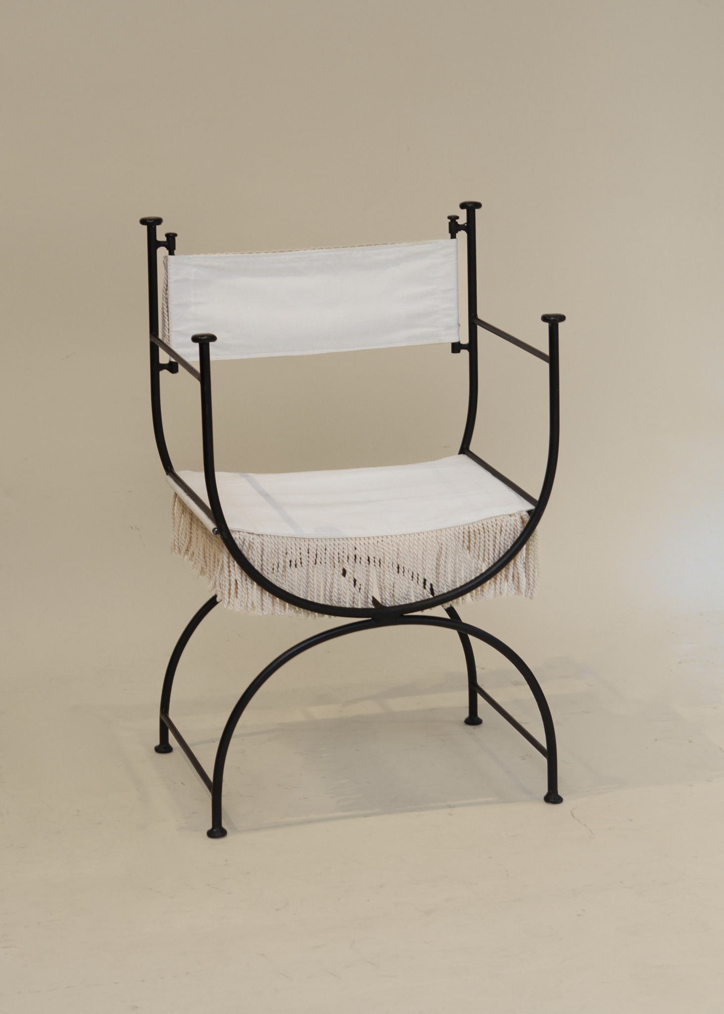 Wrought Iron Fringe Sling Chair