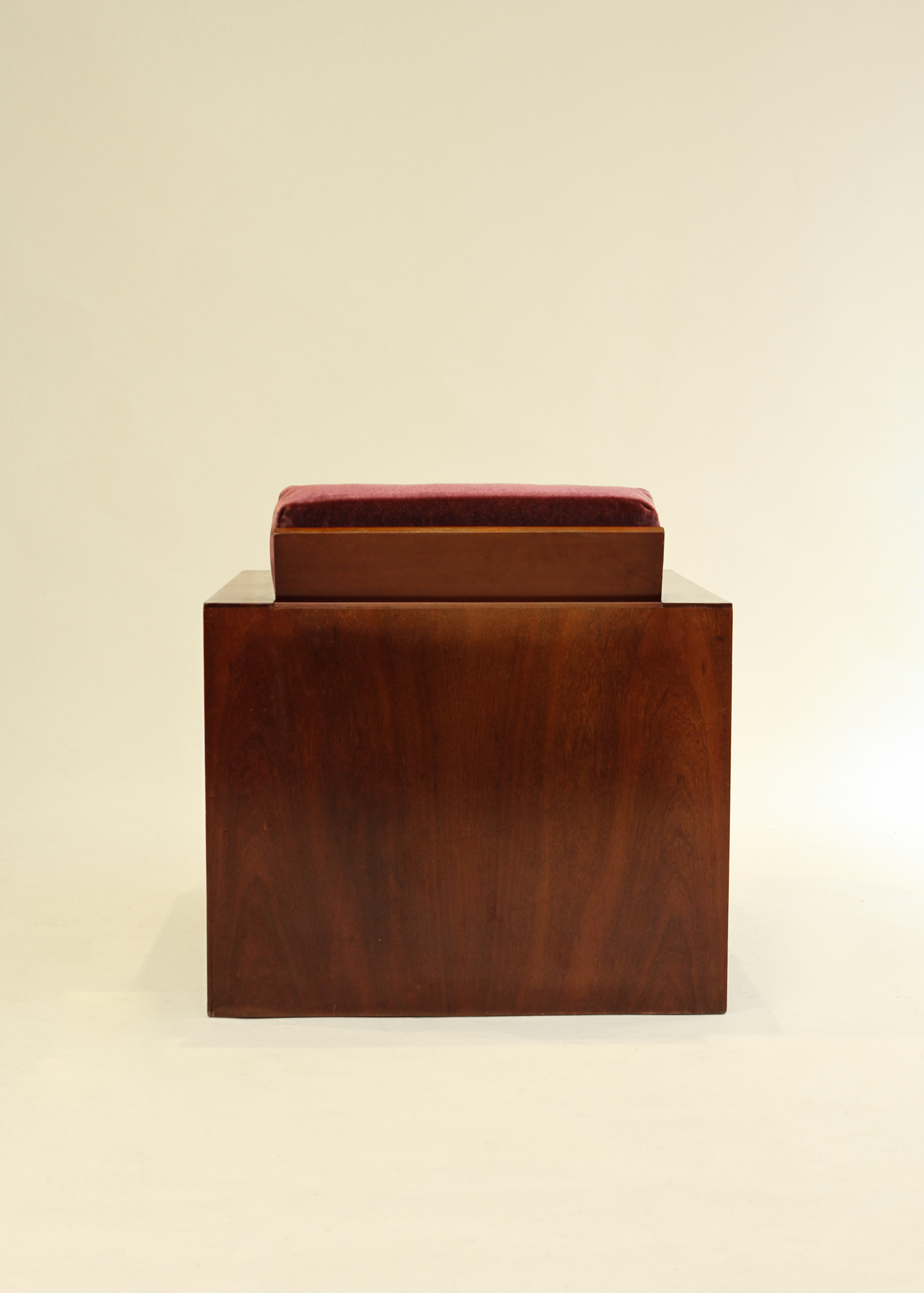 Art Deco Wood and Velvet Club Chair