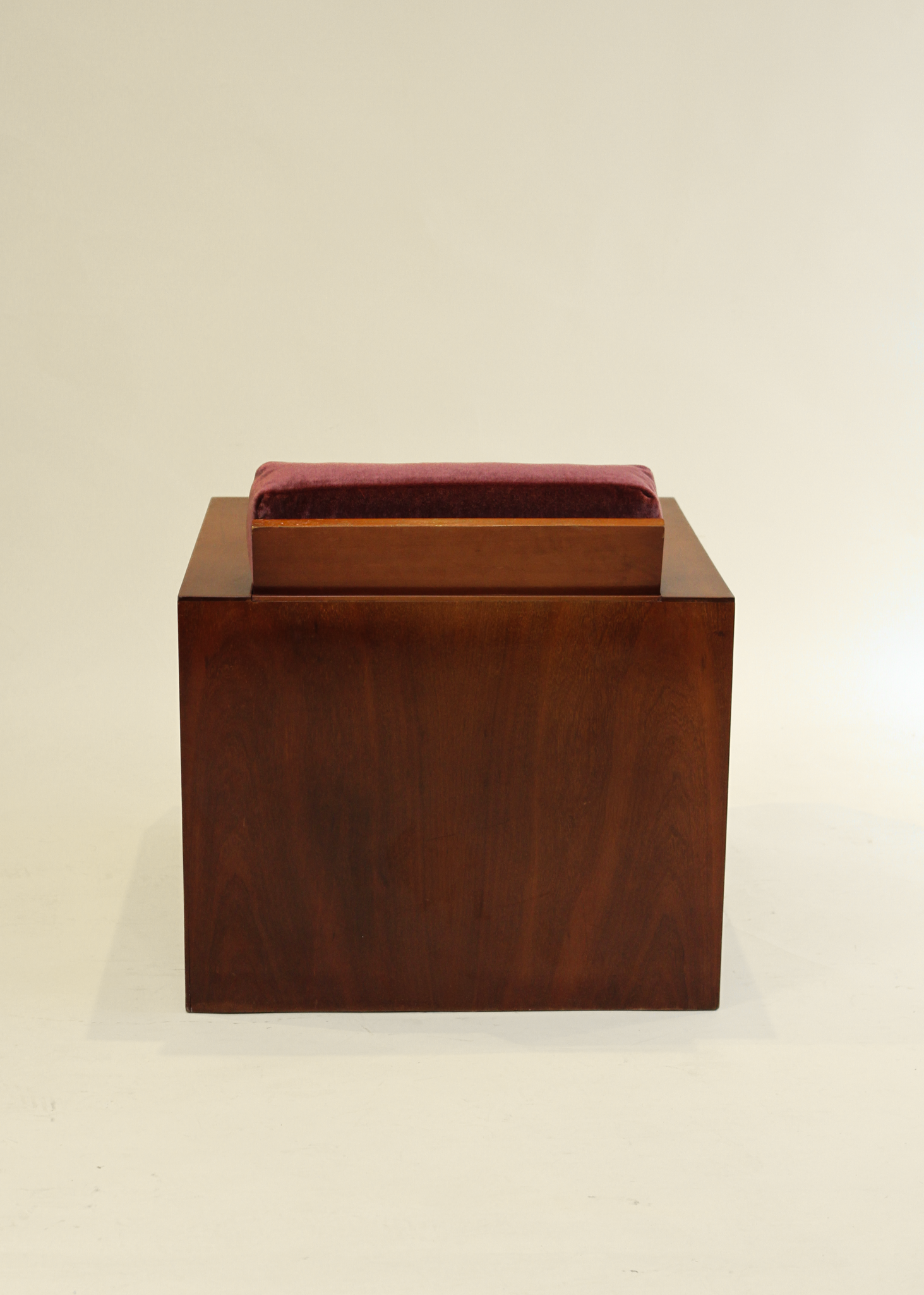 Art Deco Wood and Velvet Club Chair