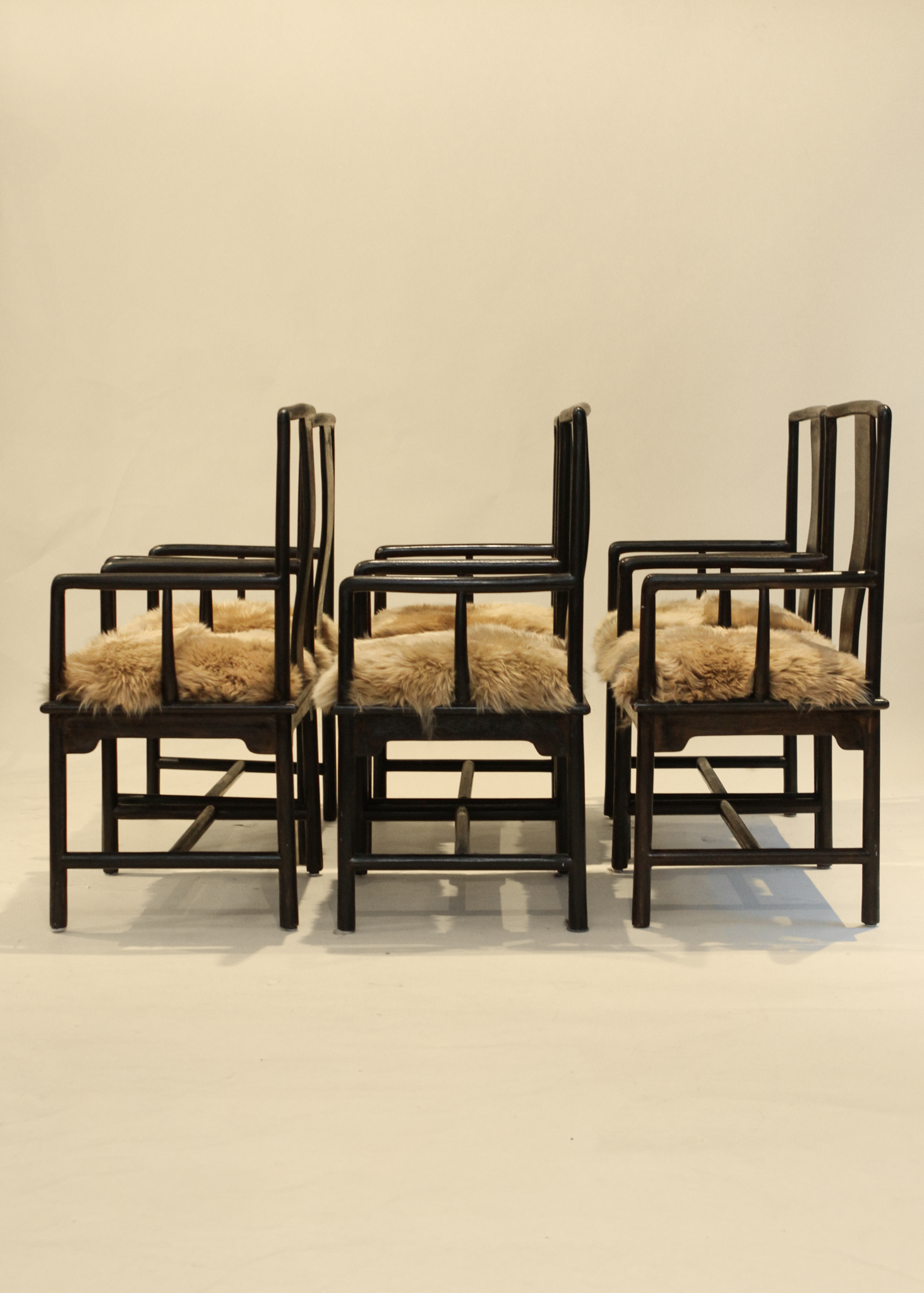 (2) Sheepskin Bentwood Dining Chairs