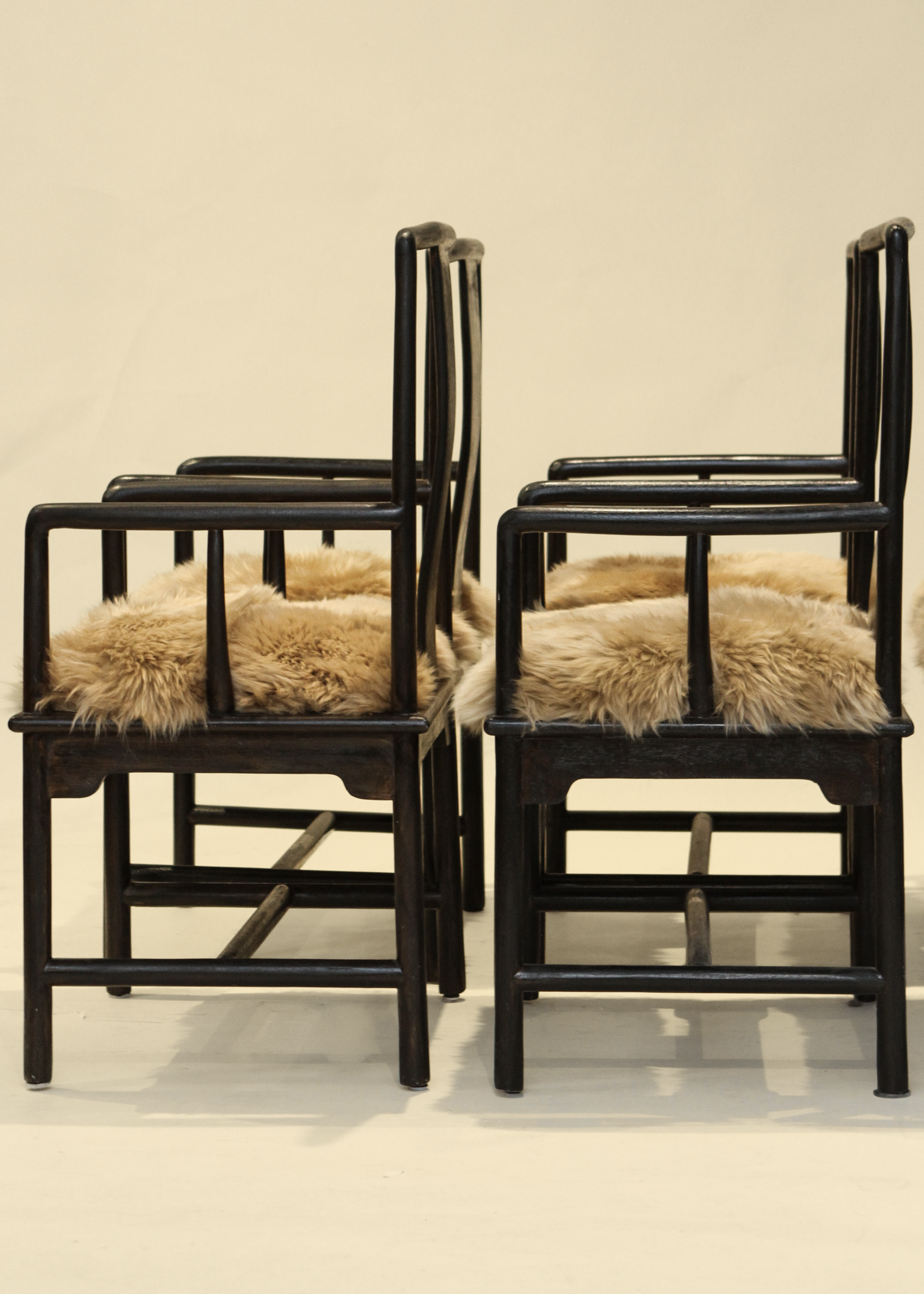 (2) Sheepskin Bentwood Dining Chairs