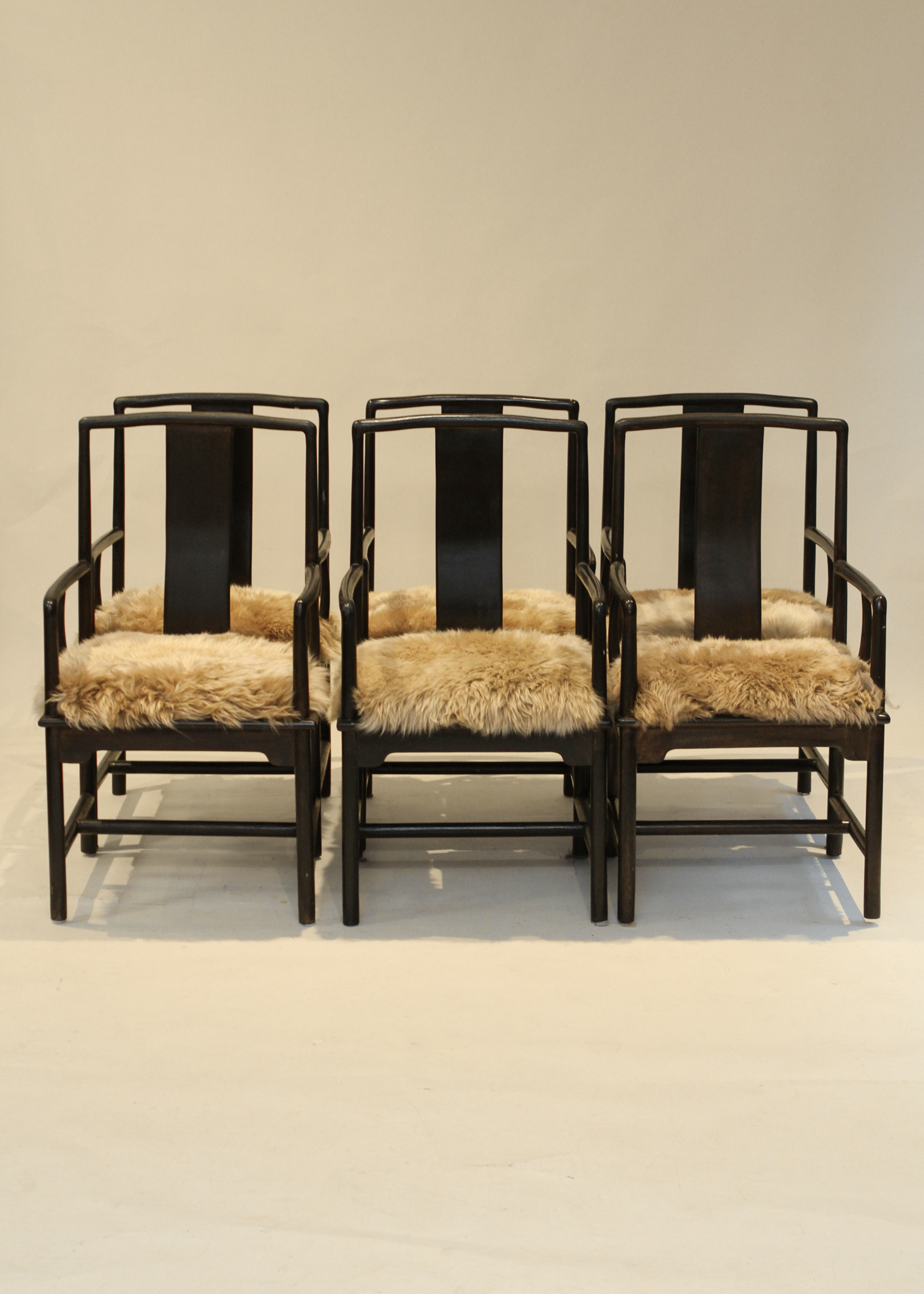 (2) Sheepskin Bentwood Dining Chairs
