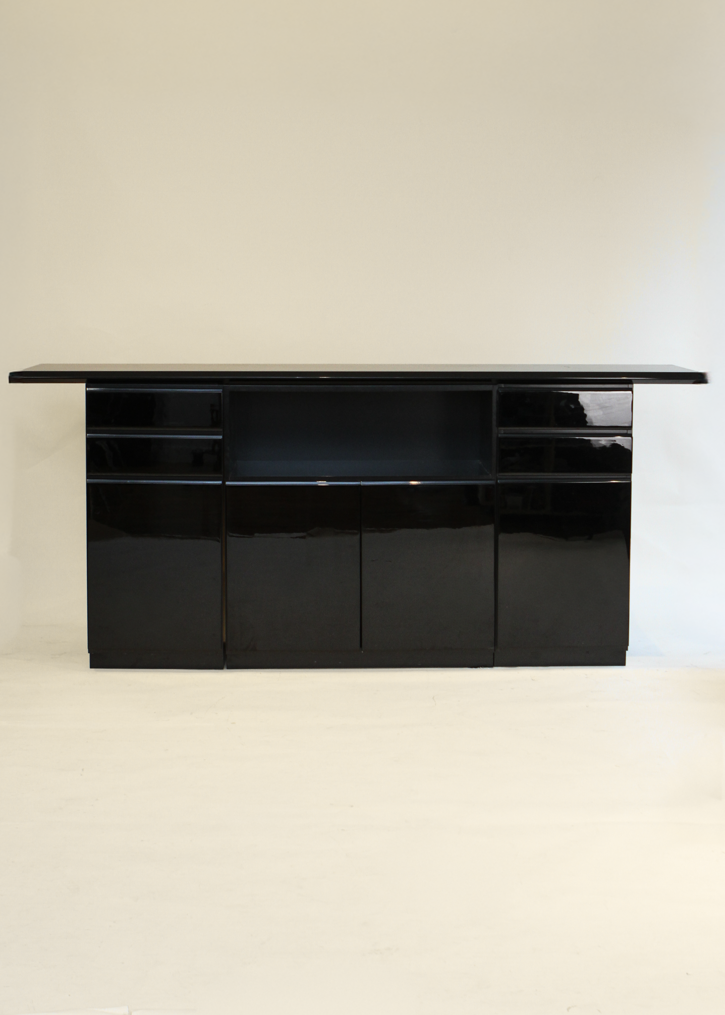 Vintage Black Lacquer Side Board
