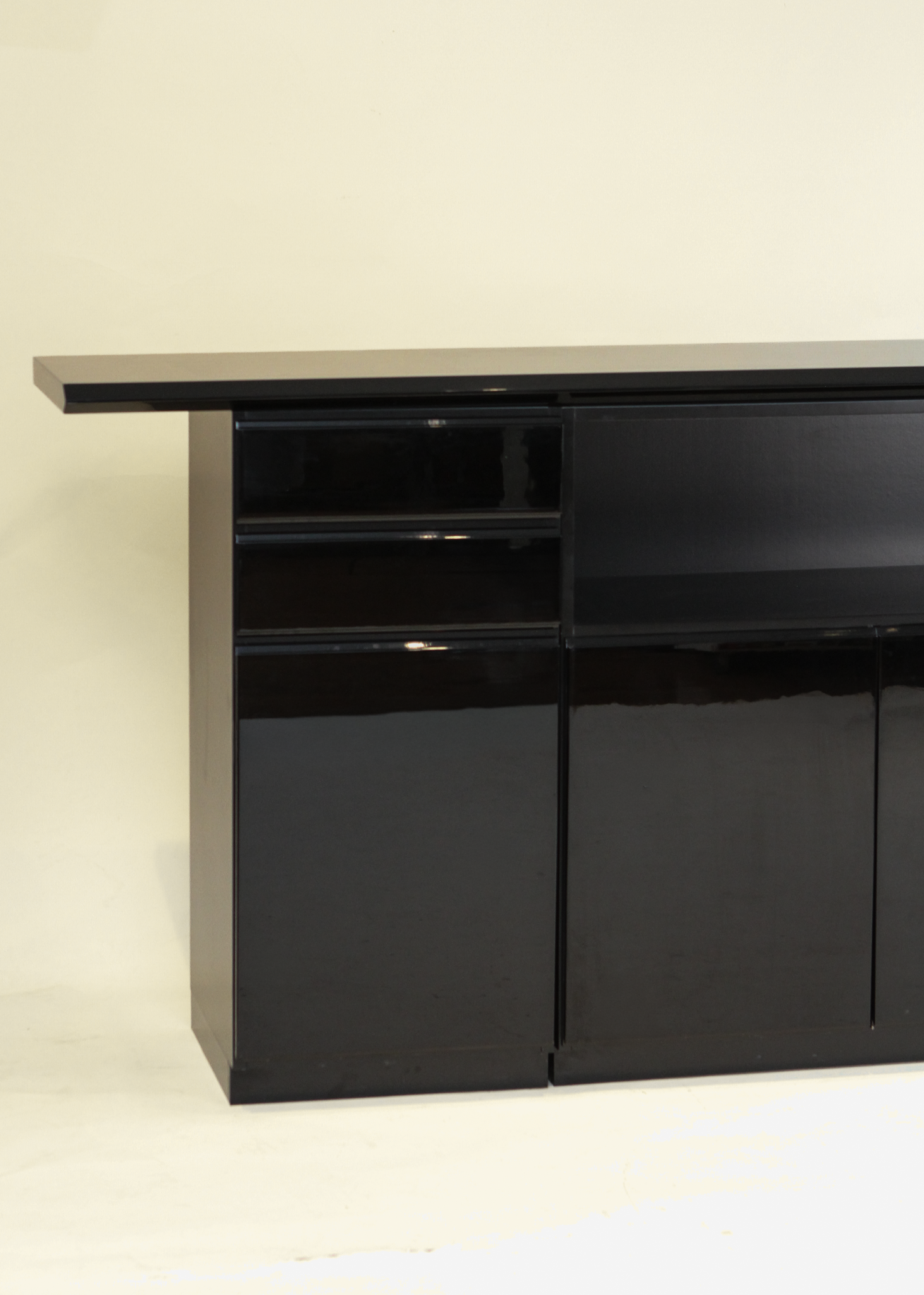 Vintage Black Lacquer Side Board