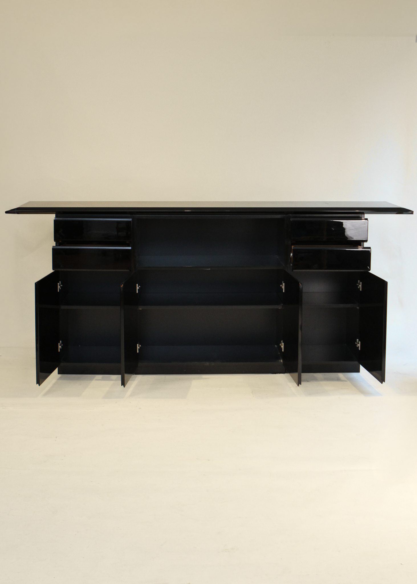 Vintage Black Lacquer Side Board
