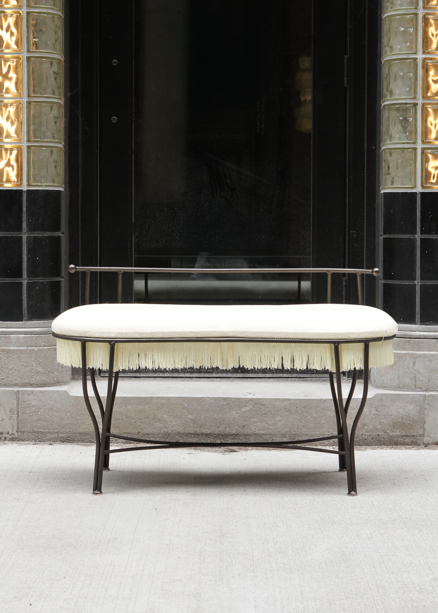 Wrought Iron Fringe Bench