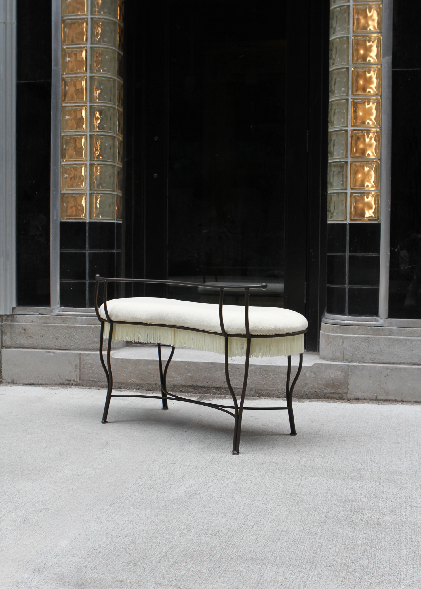Wrought Iron Fringe Bench