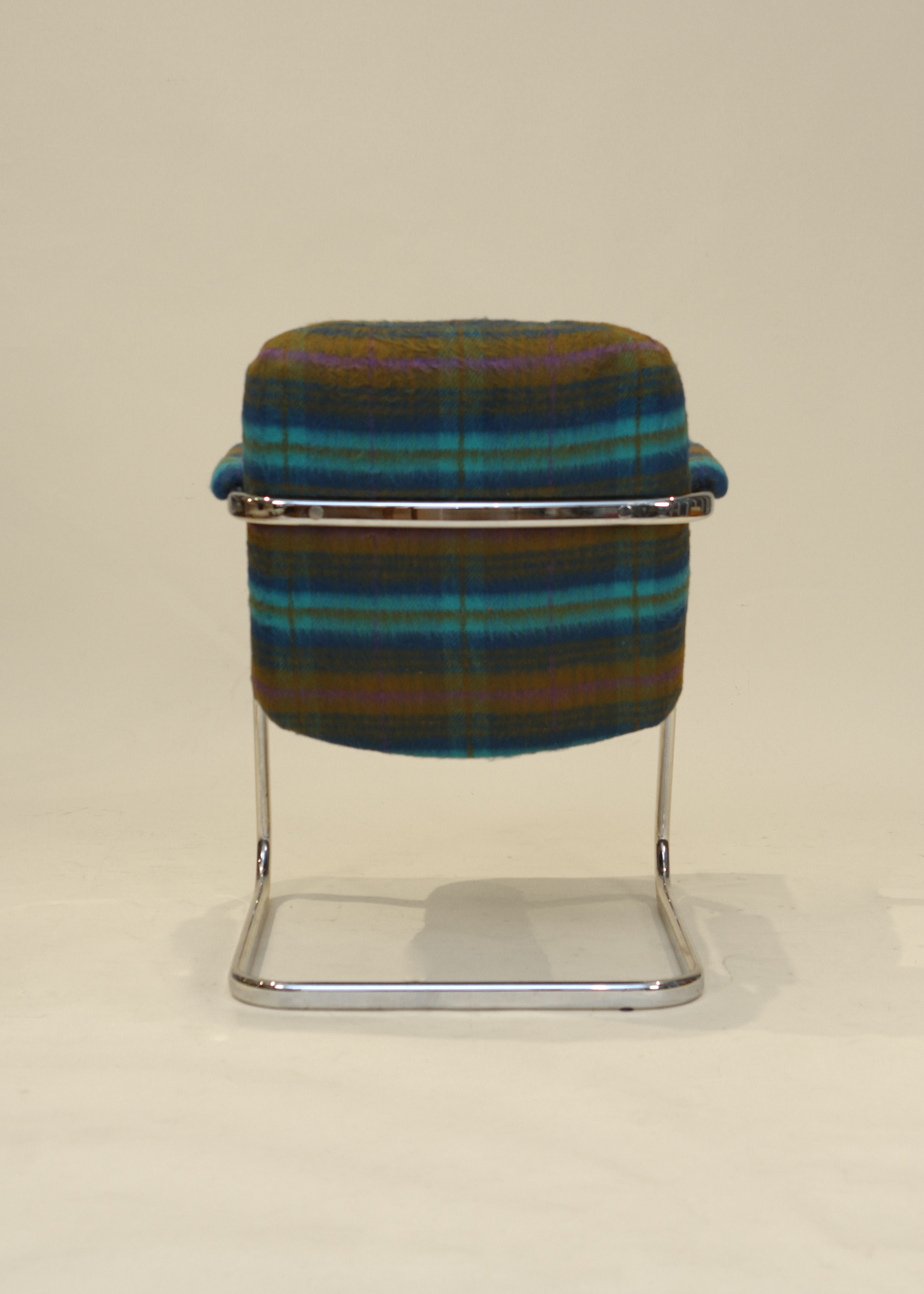 Plaid Wool Cantilever Office Chair