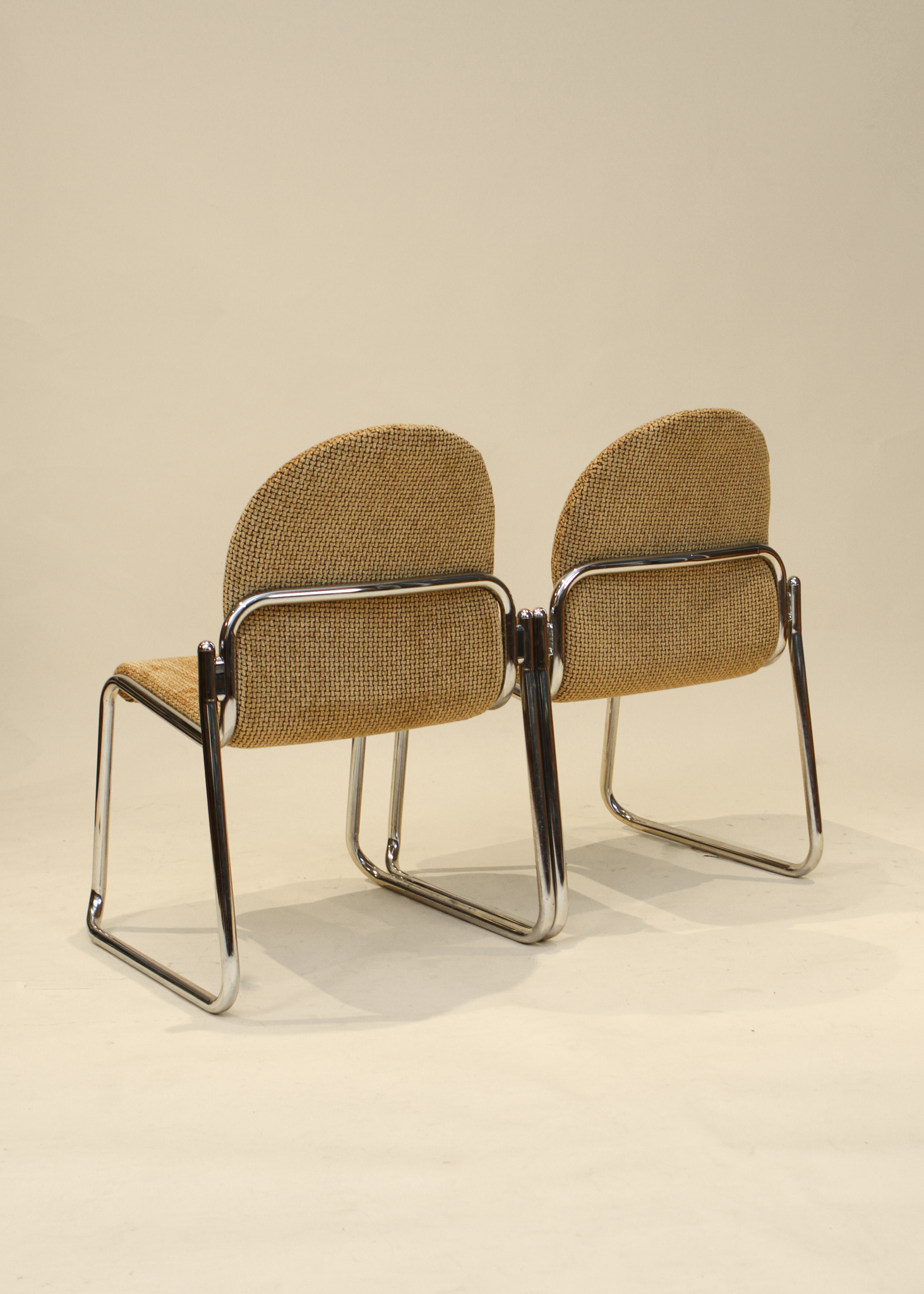 (2) Chrome Upholstered Chairs