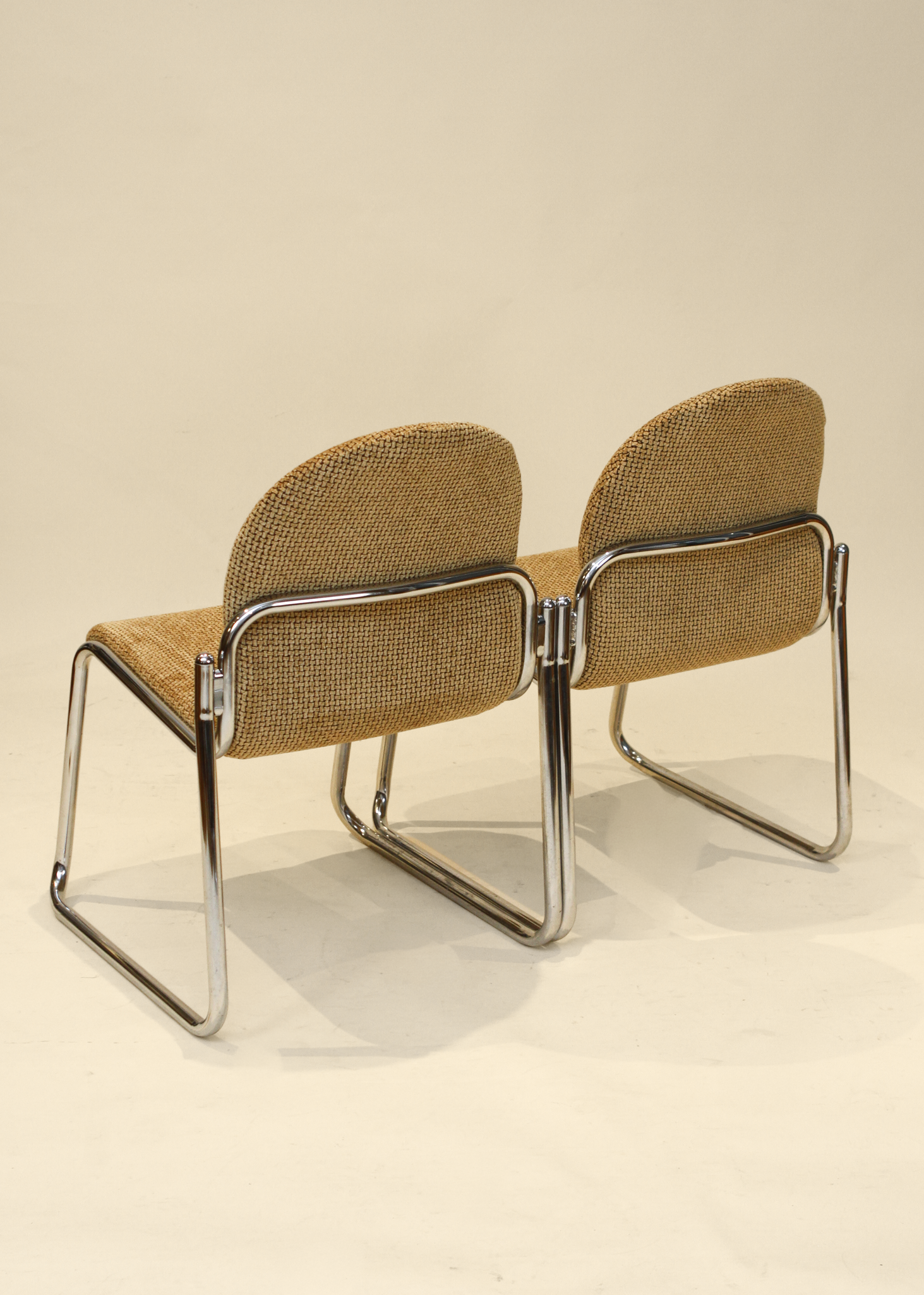 (2) Chrome Upholstered Chairs