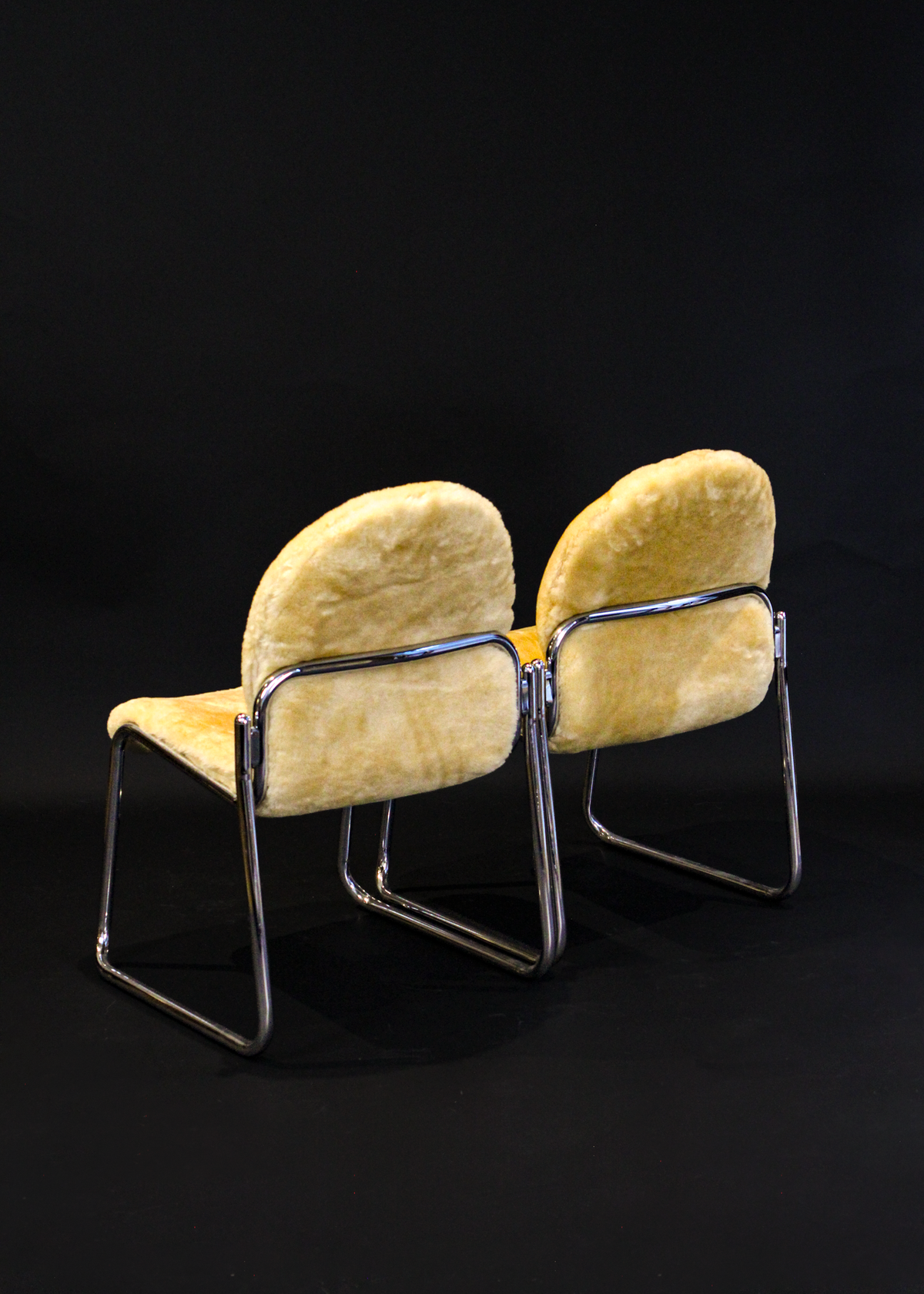 Chrome and Sheepskin Accent Chair