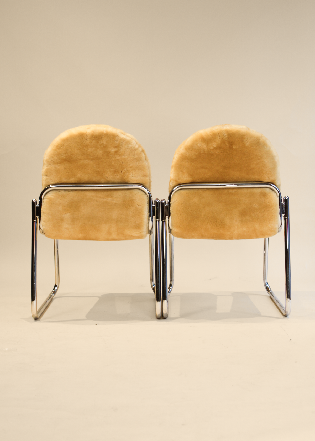 Chrome and Sheepskin Accent Chair