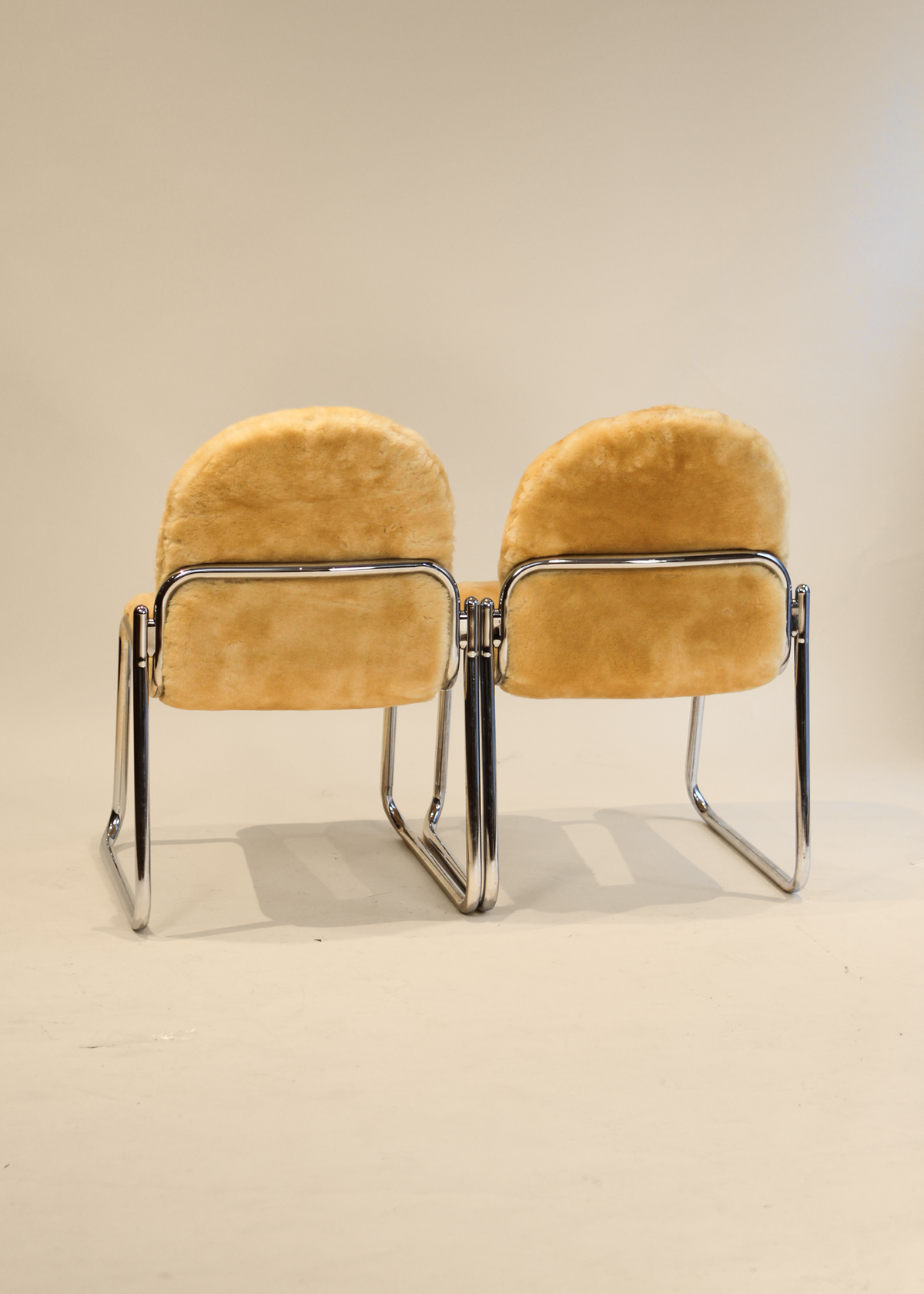 Chrome and Sheepskin Accent Chair