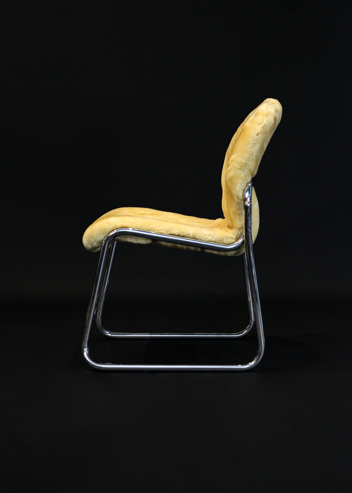 Chrome and Sheepskin Accent Chair