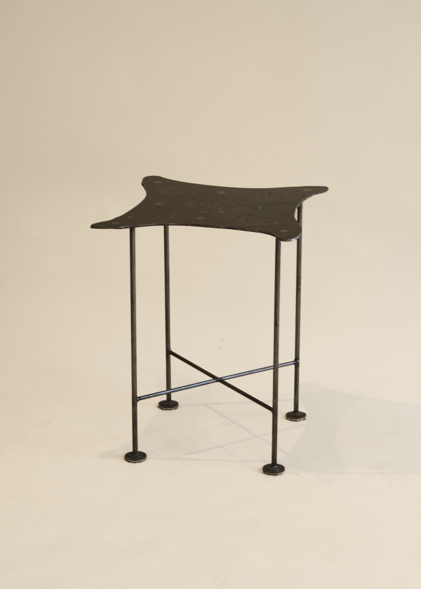 Organic Shaped Steel Side Table