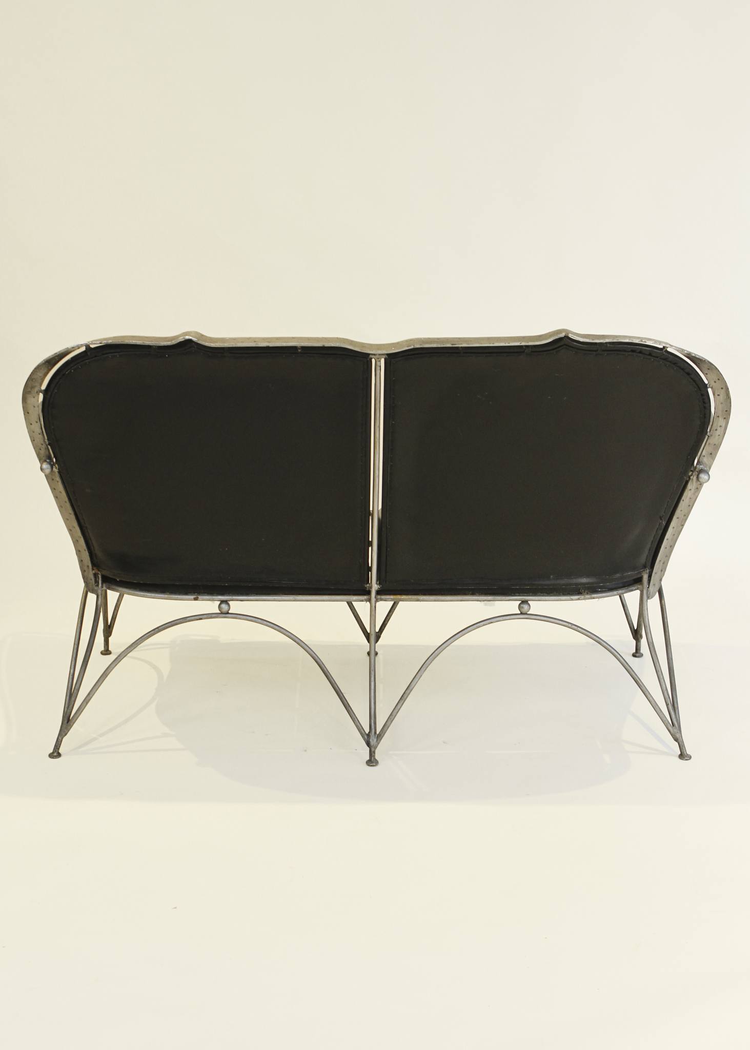 Iron and Leather Loveseat