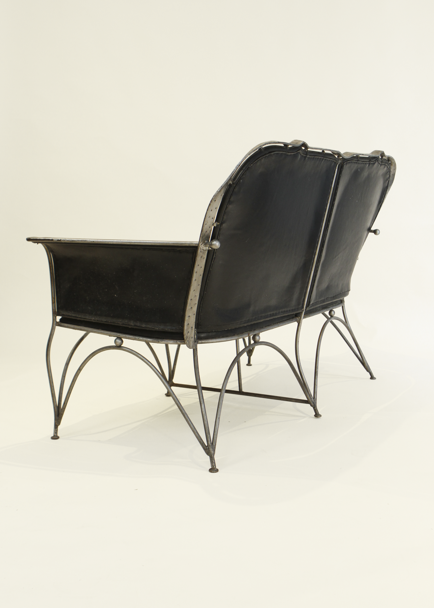 Iron and Leather Loveseat