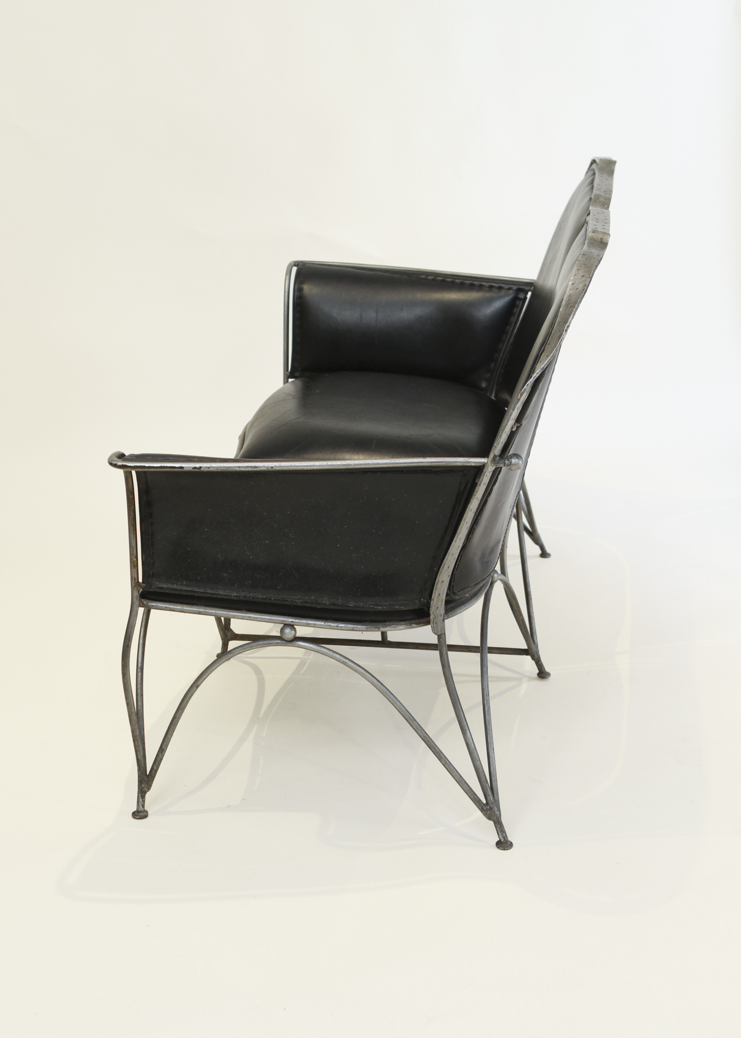 Iron and Leather Loveseat