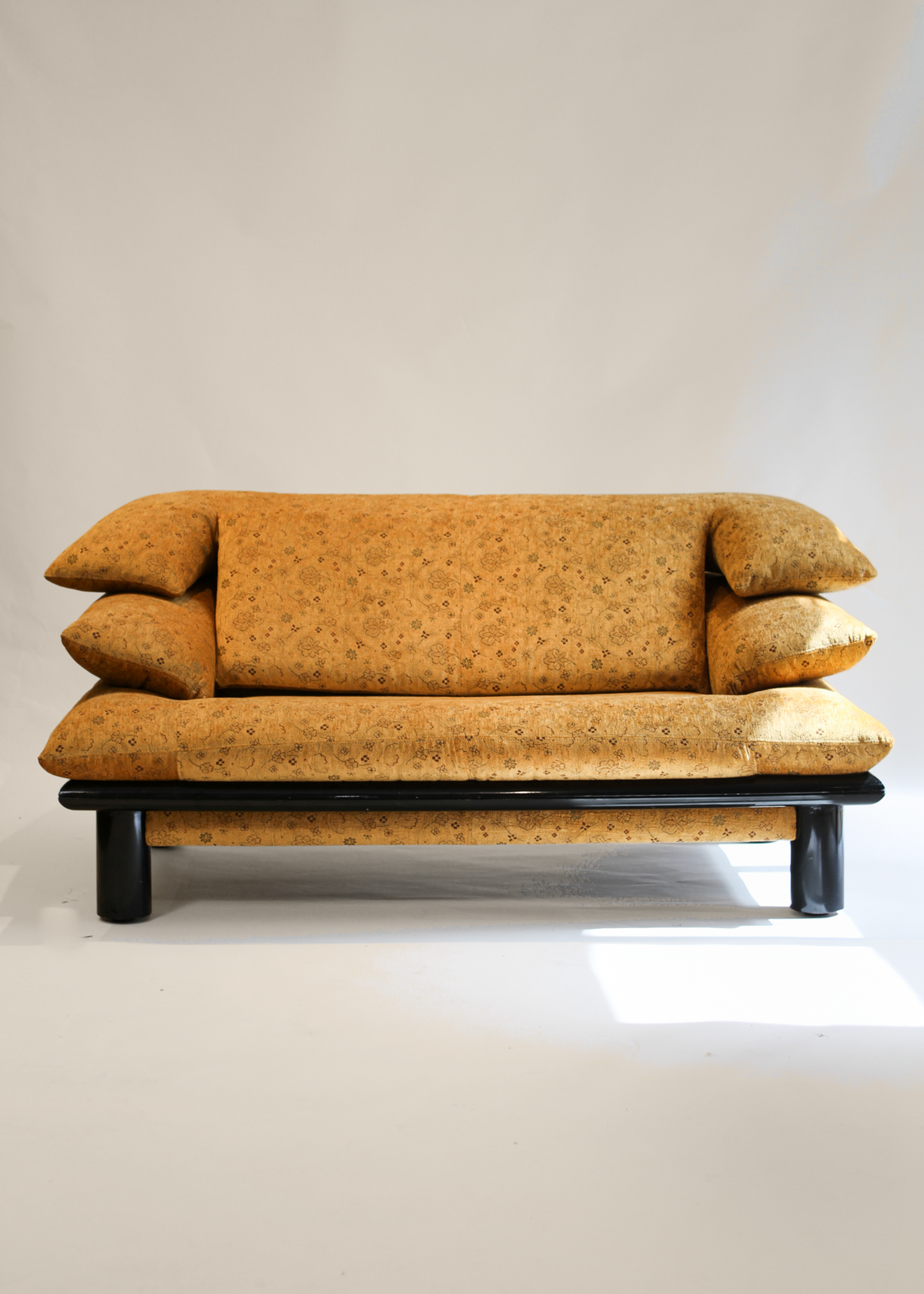 Black Lacquer Floral Sofa