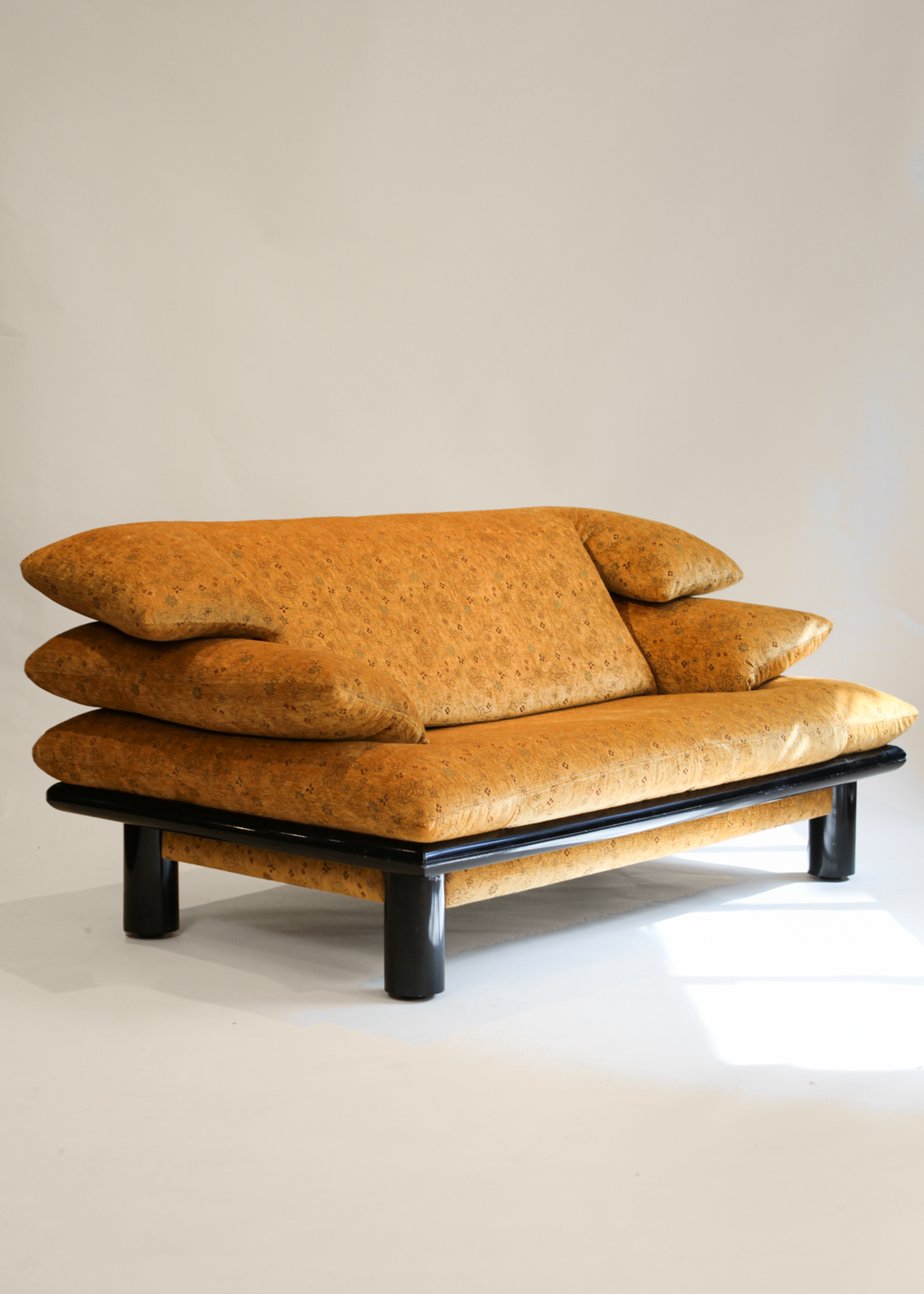 Black Lacquer Floral Sofa