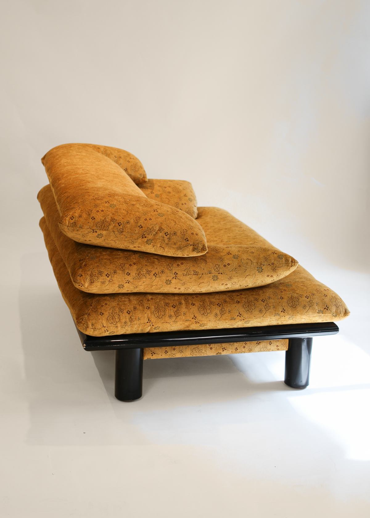 Black Lacquer Floral Sofa