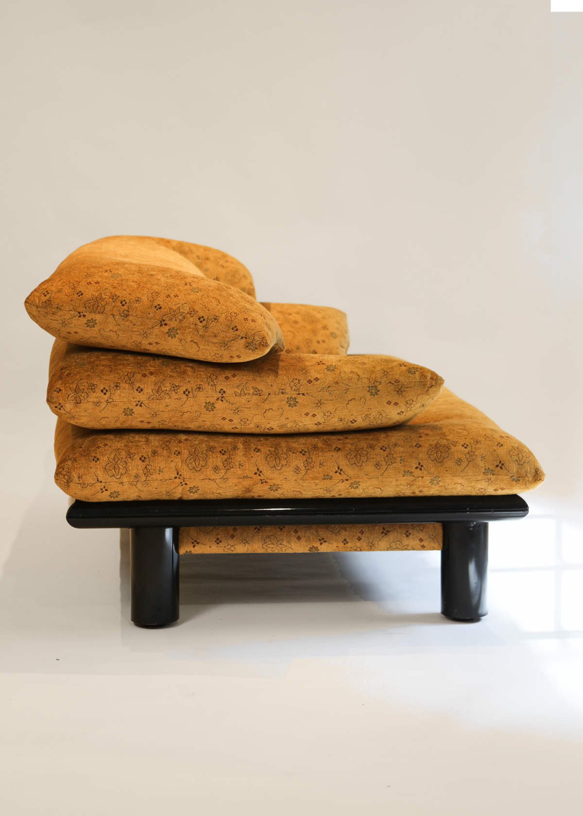 Black Lacquer Floral Sofa