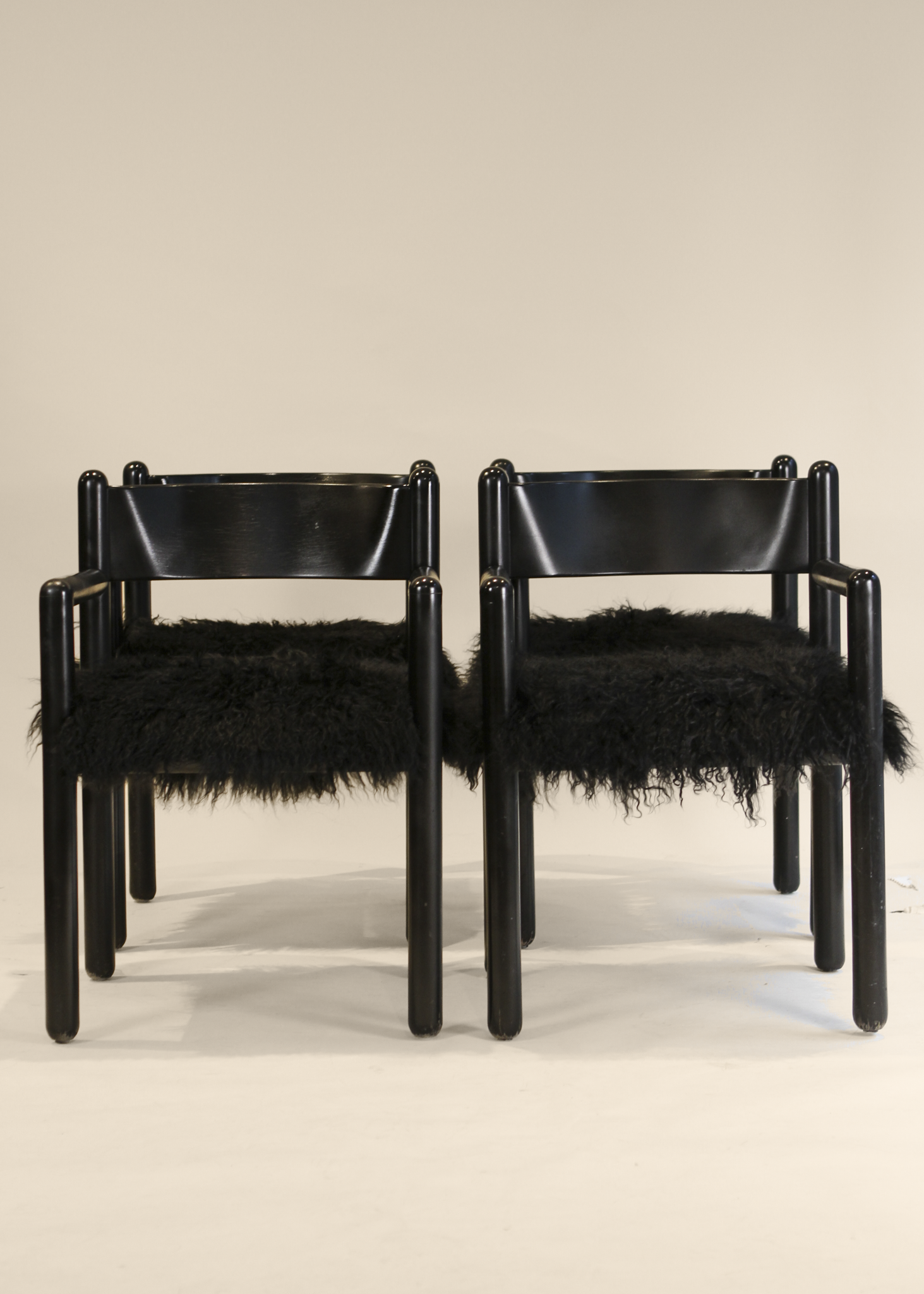 (4) Mongolian Sheepskin Armchairs