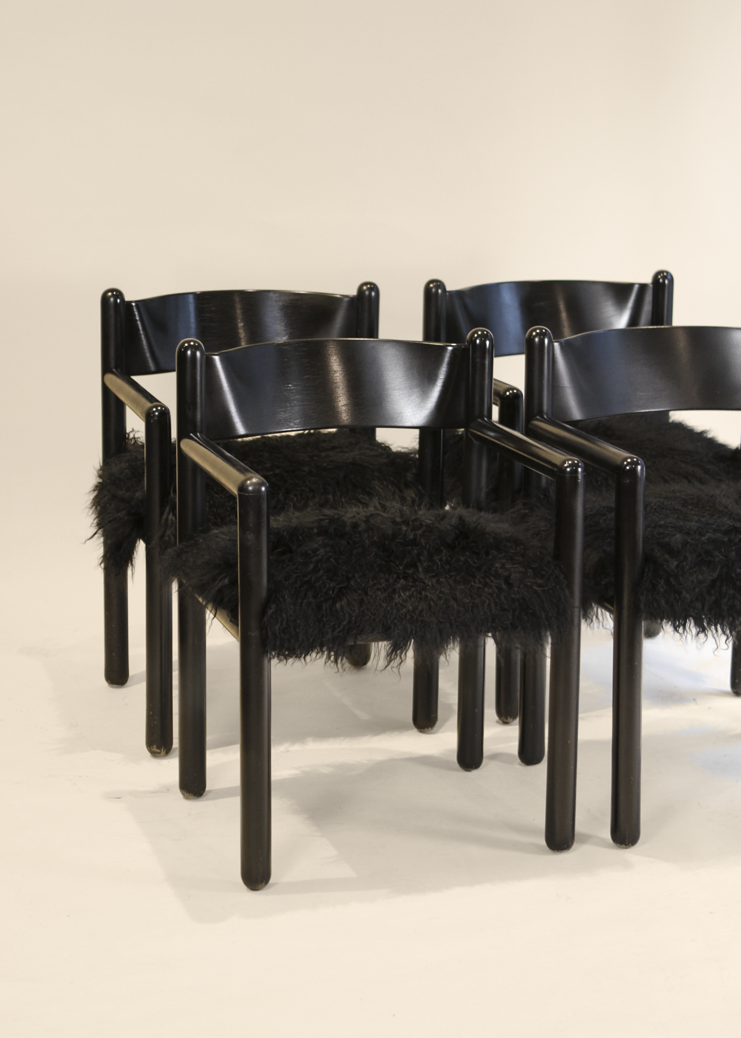 (4) Mongolian Sheepskin Armchairs