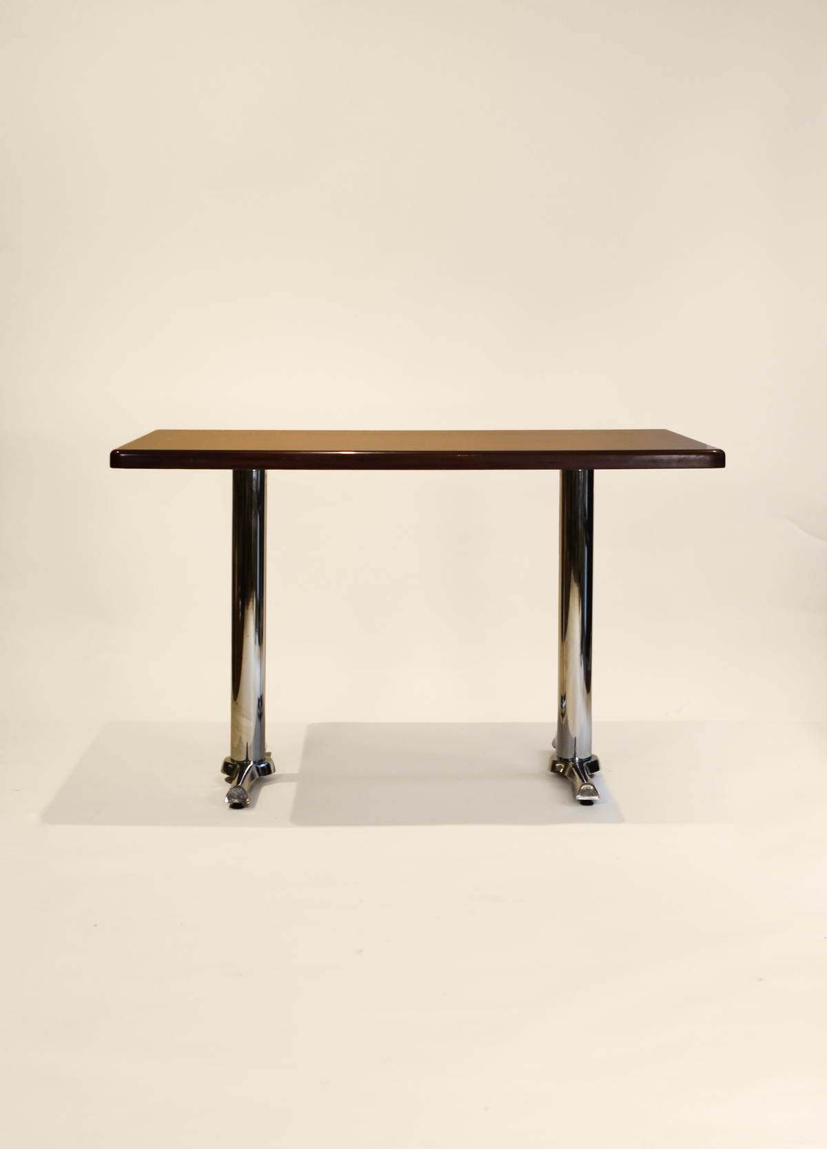 Burlwood and Chrome Kitchen Table