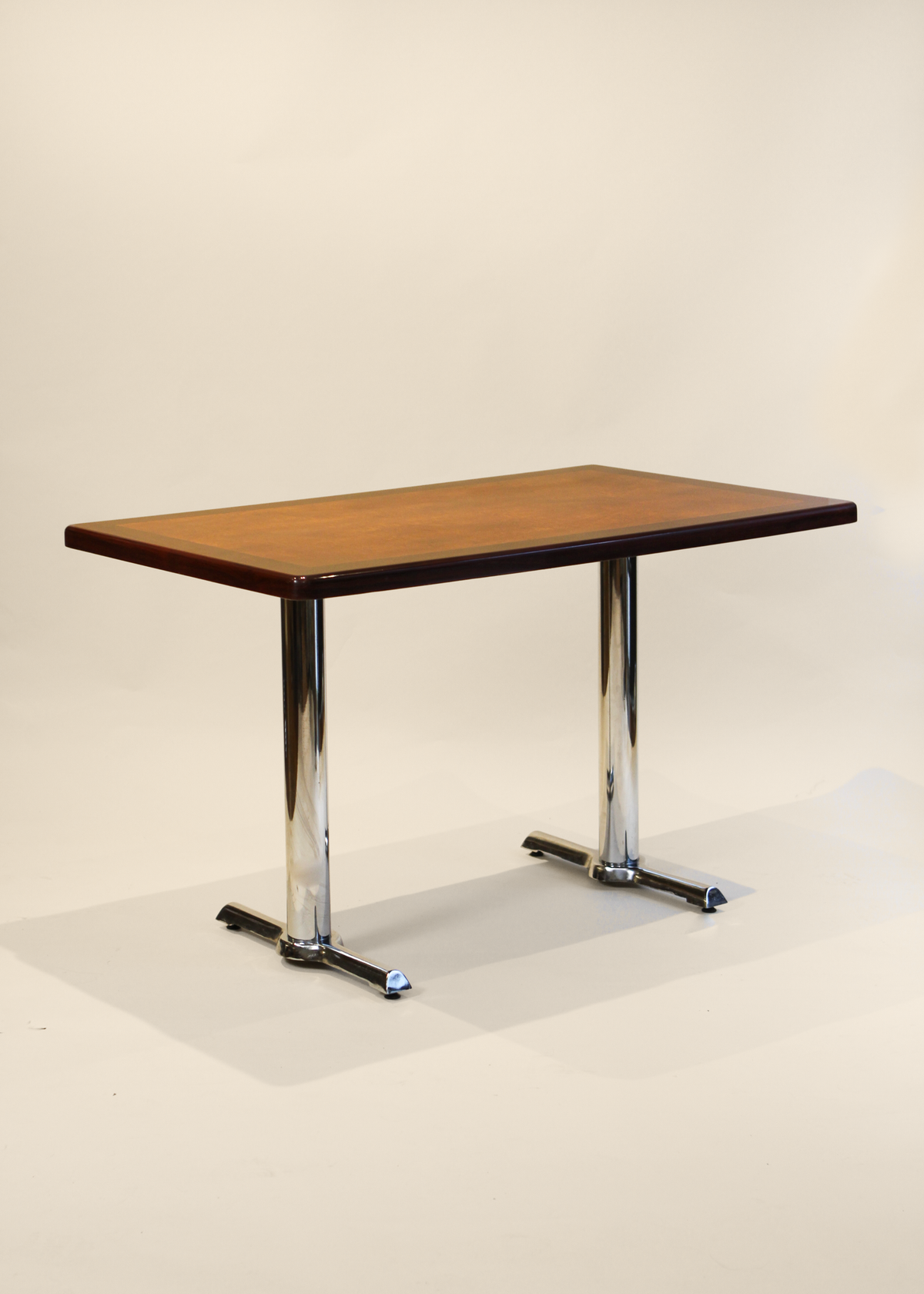 Burlwood and Chrome Kitchen Table