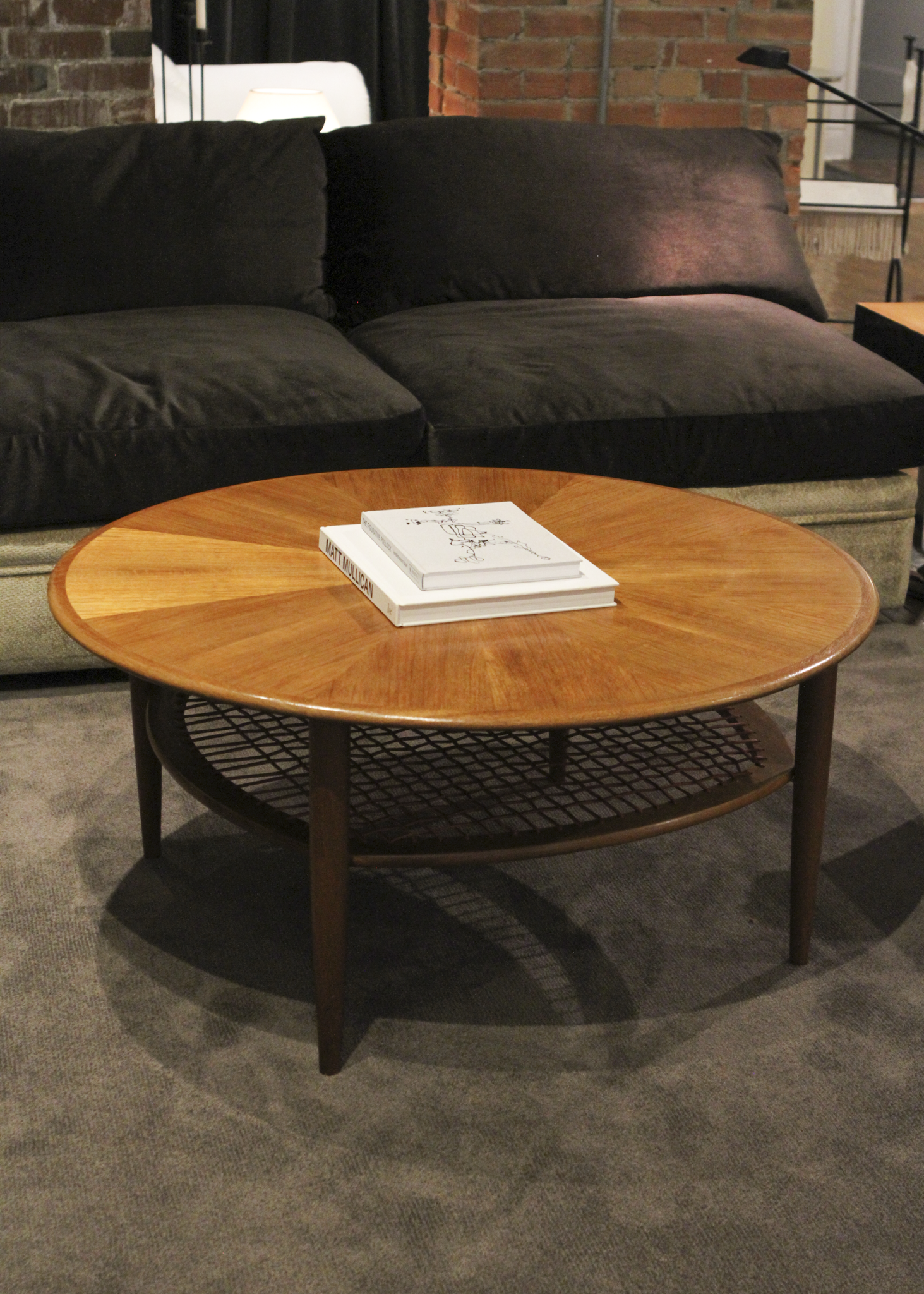Round Starburst Teak Coffee Table