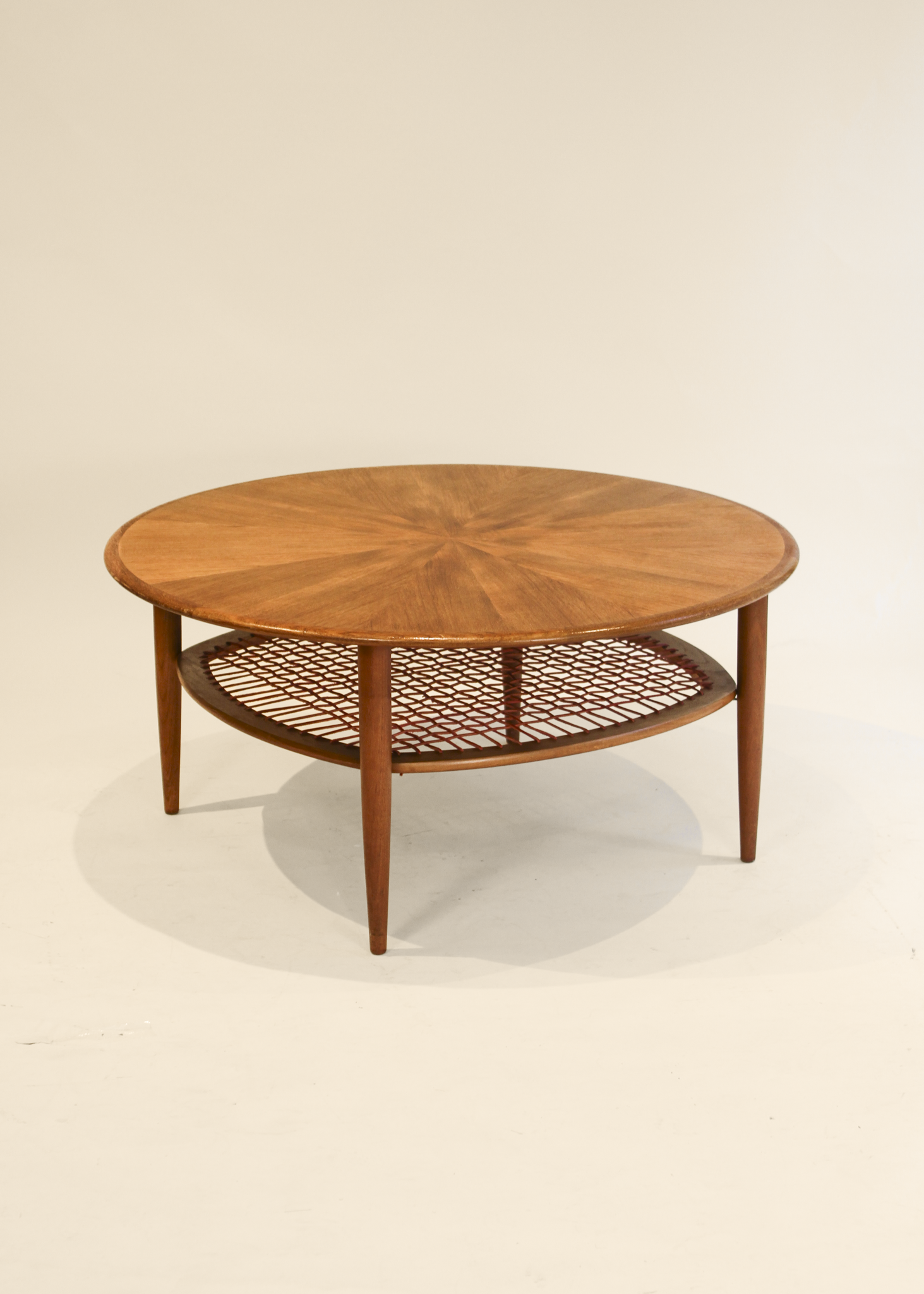 Round Starburst Teak Coffee Table