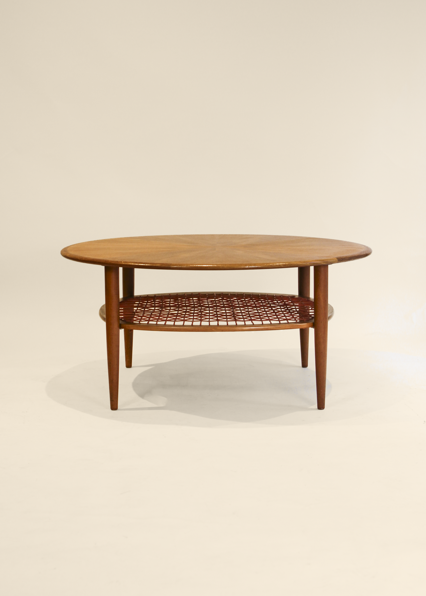 Round Starburst Teak Coffee Table