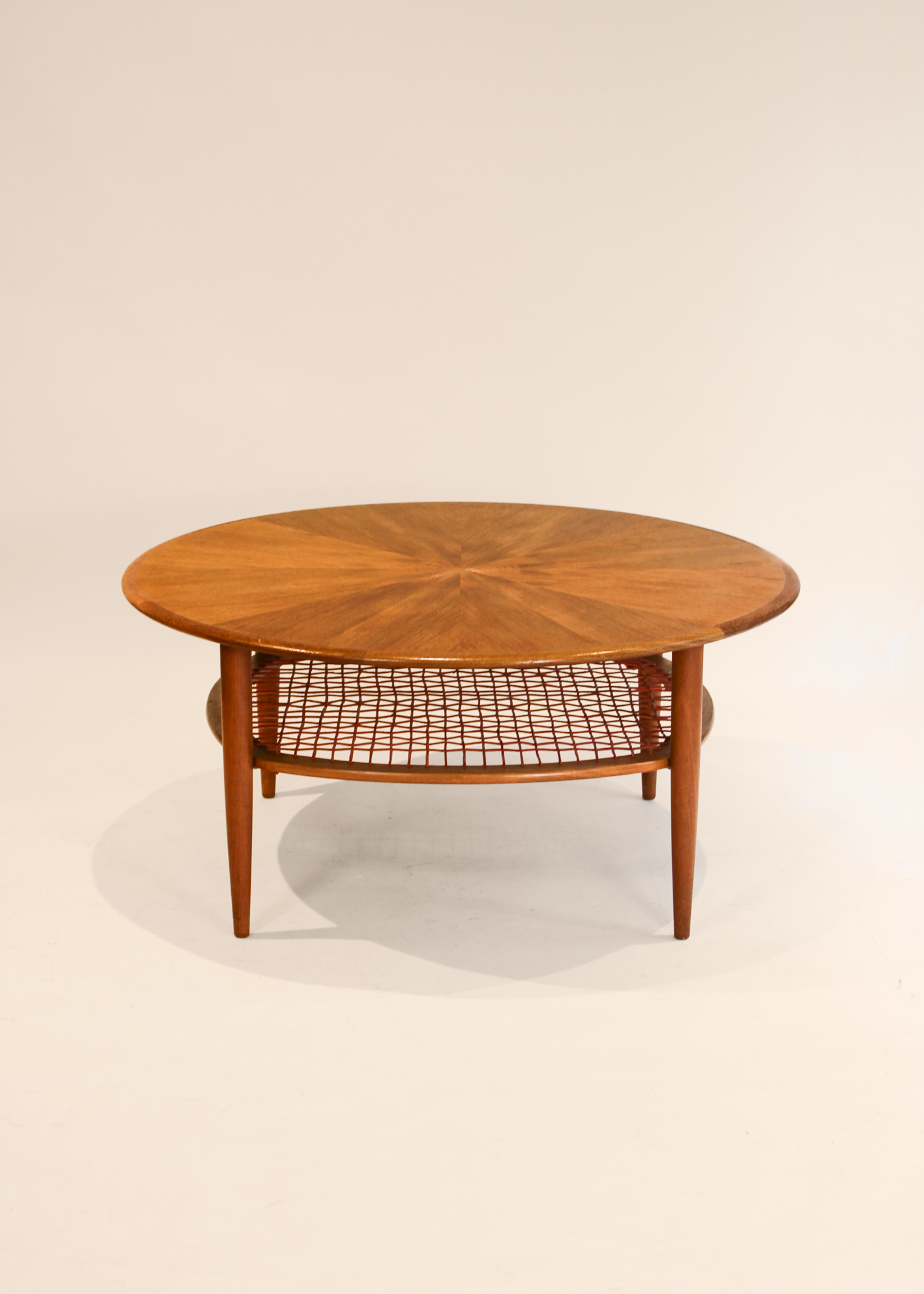 Round Starburst Teak Coffee Table