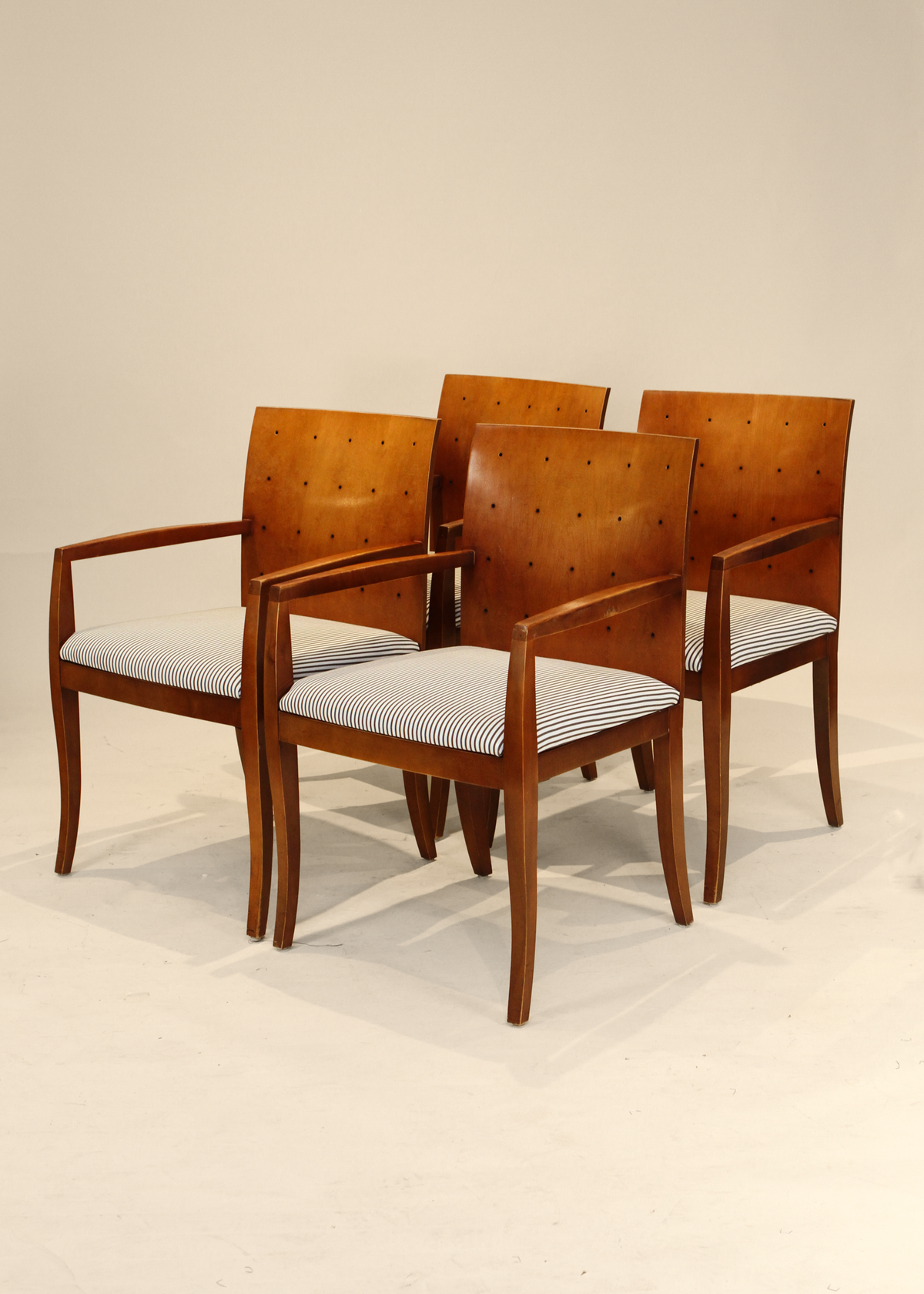 (4) Striped Armchairs
