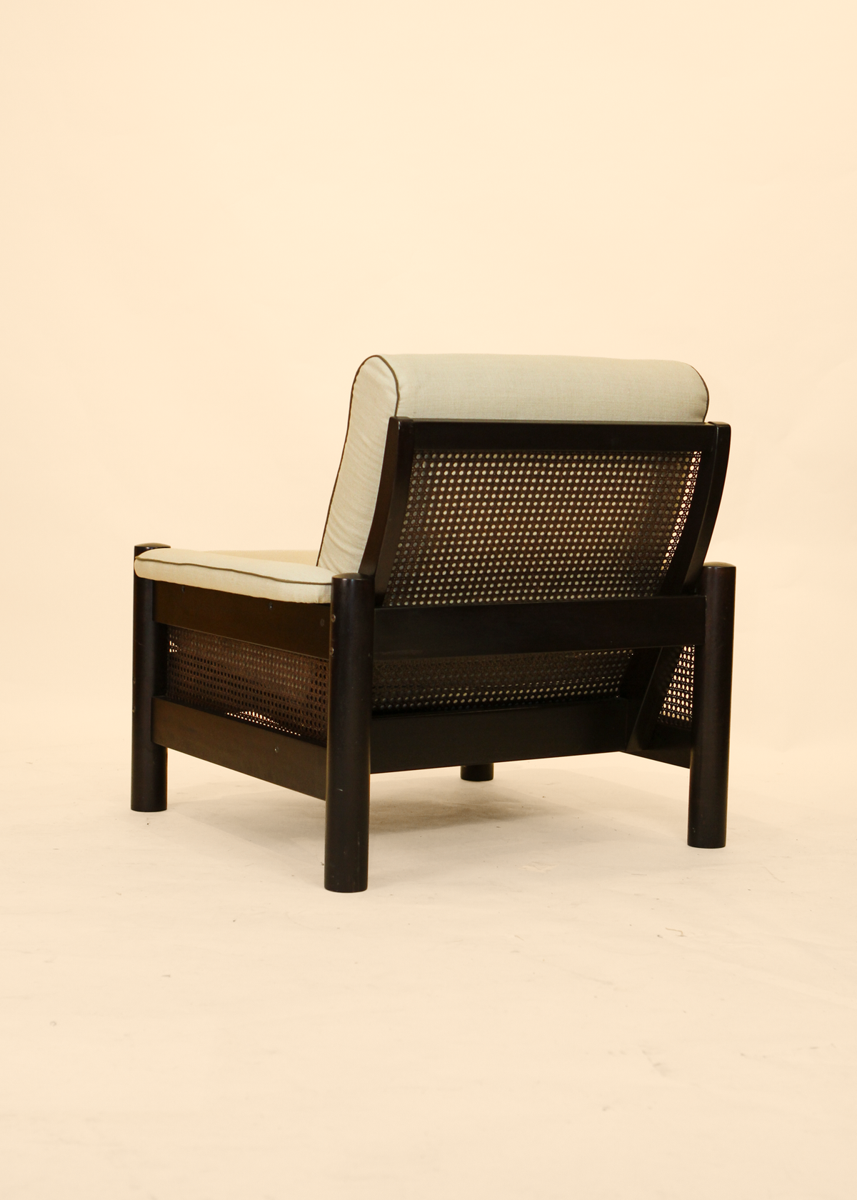 Cane and Linen Armchair