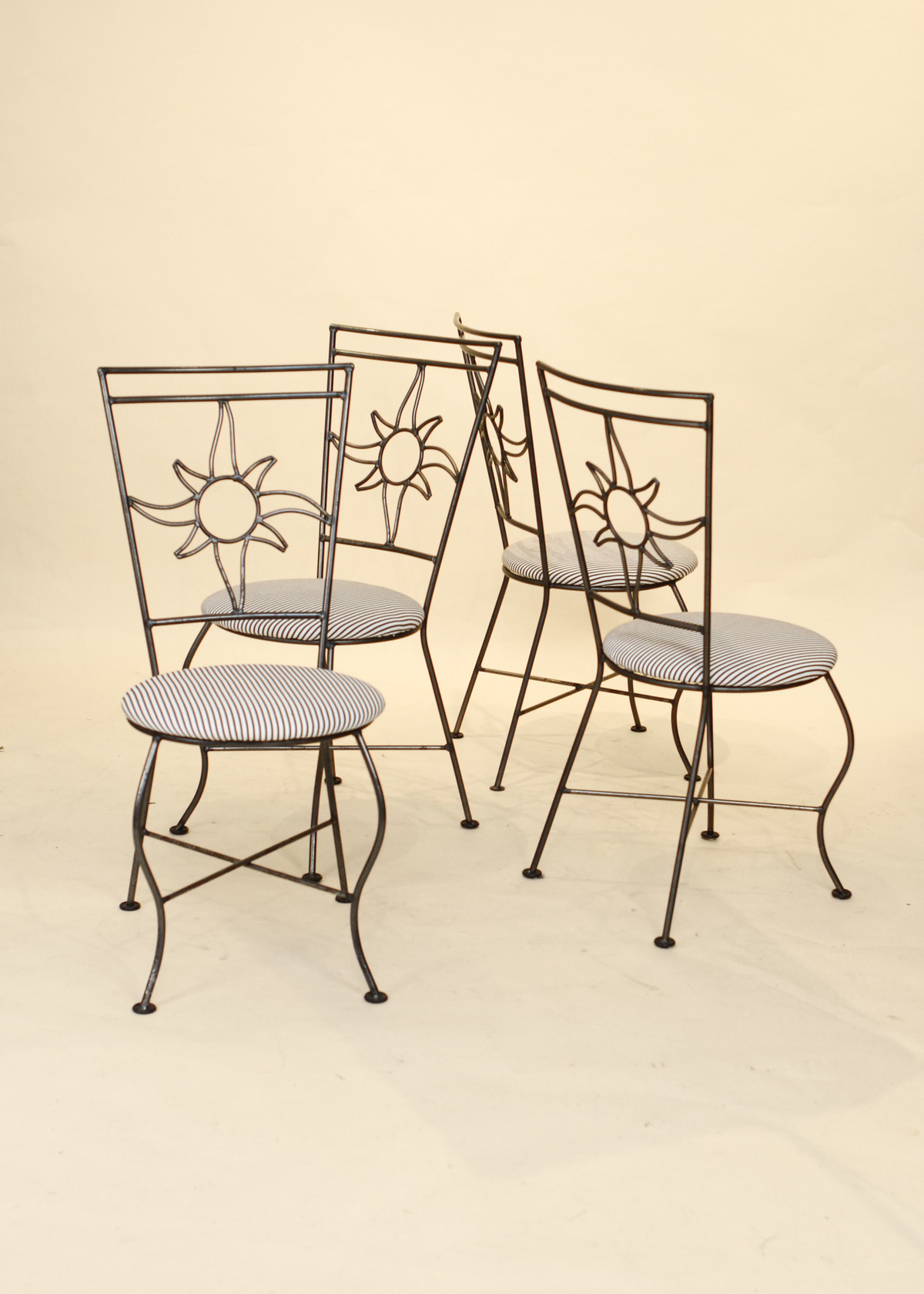 (4) Wrought Iron Star Chairs