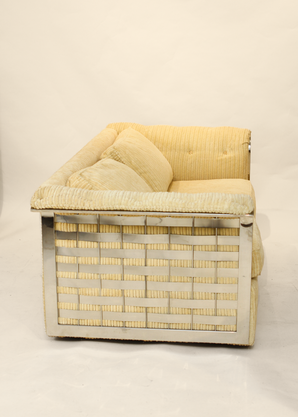 Yellow Corduroy Loveseat