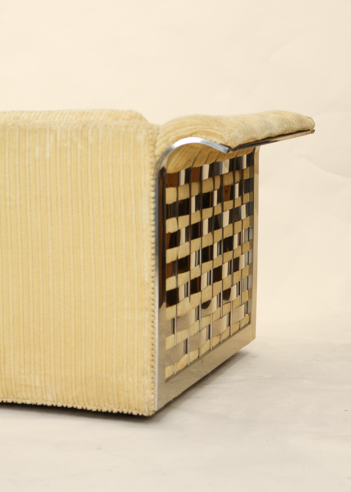 Yellow Corduroy Loveseat