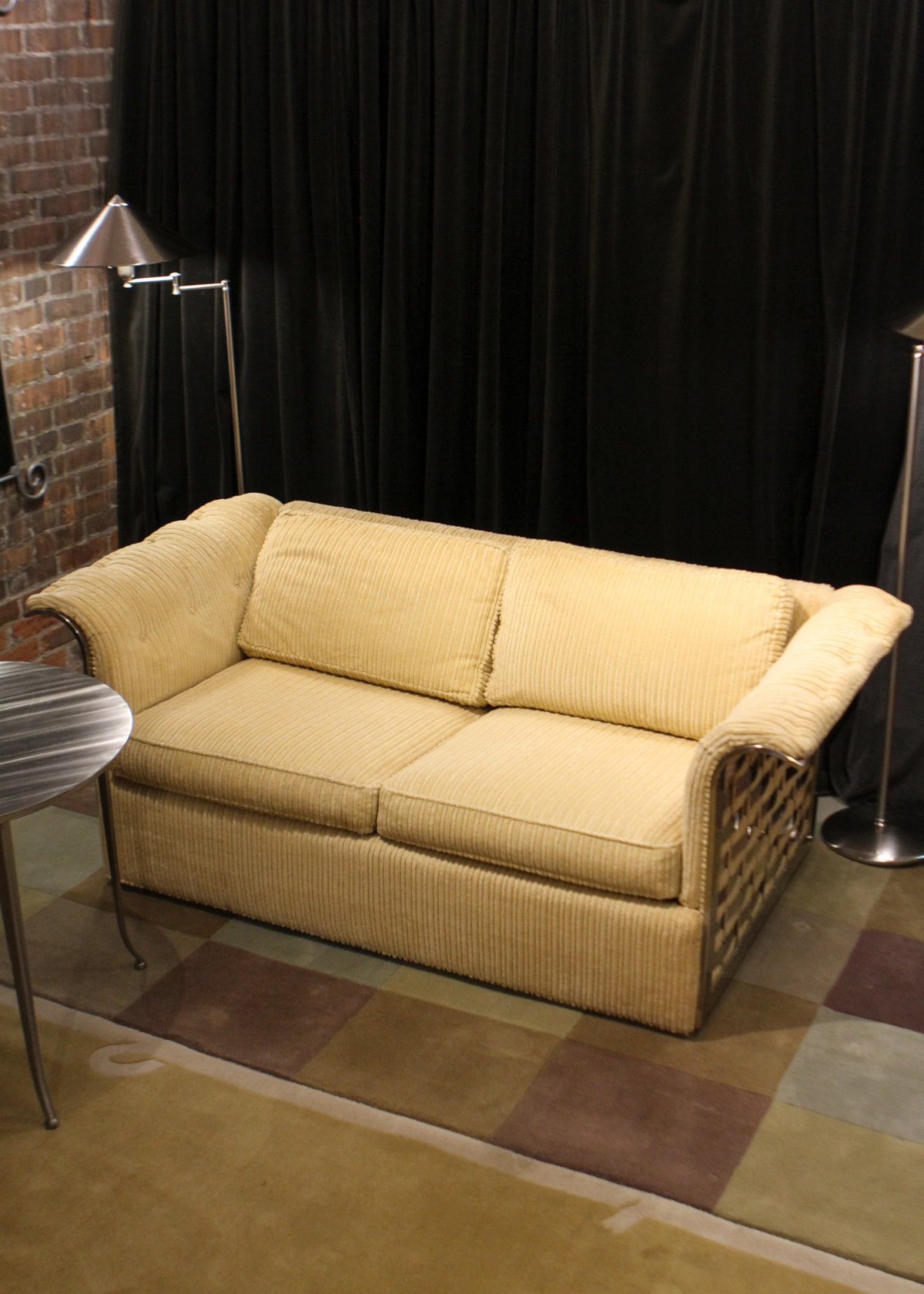 Yellow Corduroy Loveseat