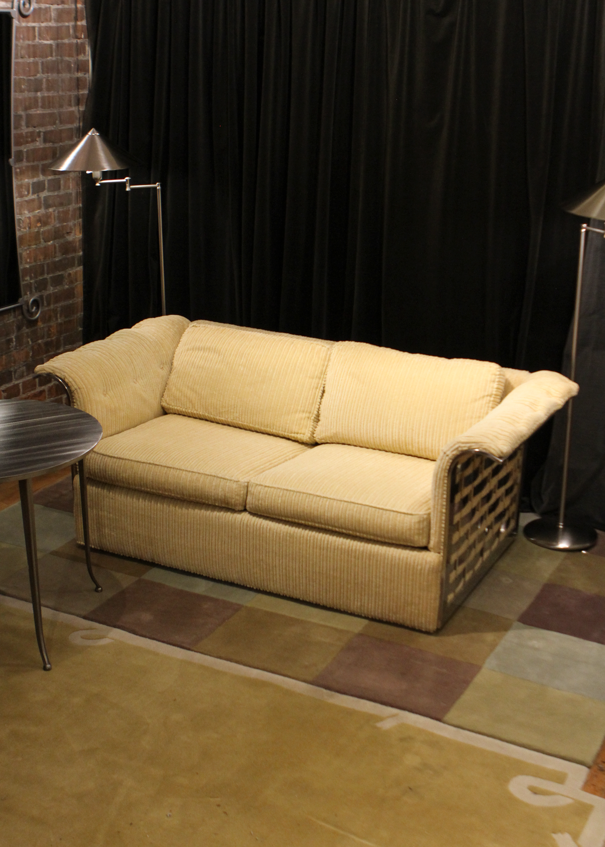 Yellow Corduroy Loveseat