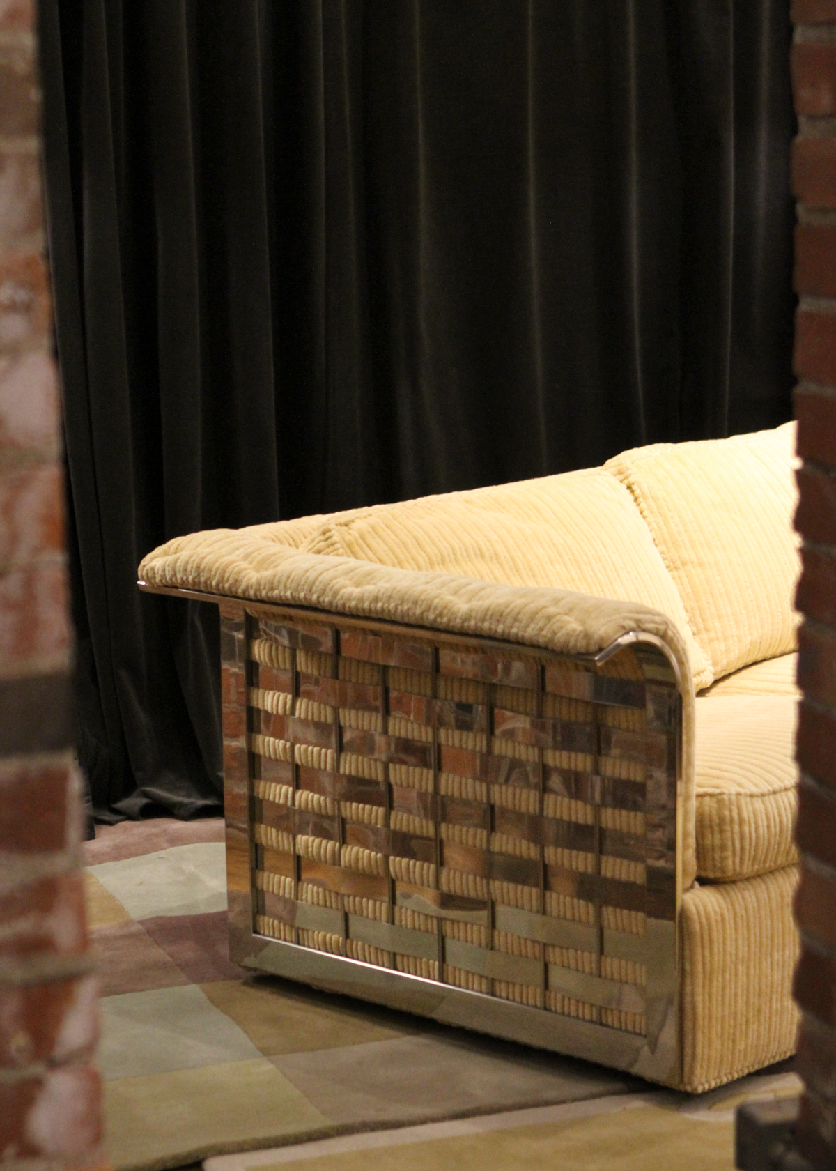 Yellow Corduroy Loveseat