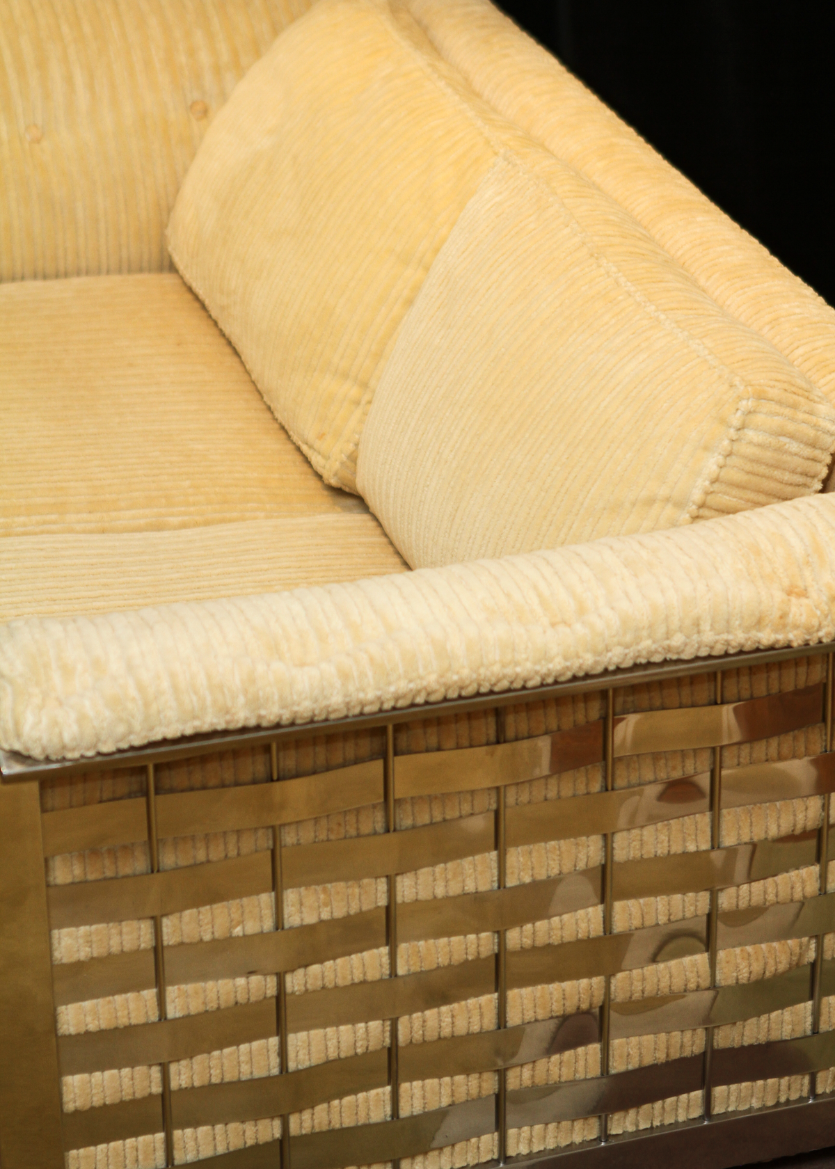 Yellow Corduroy Loveseat